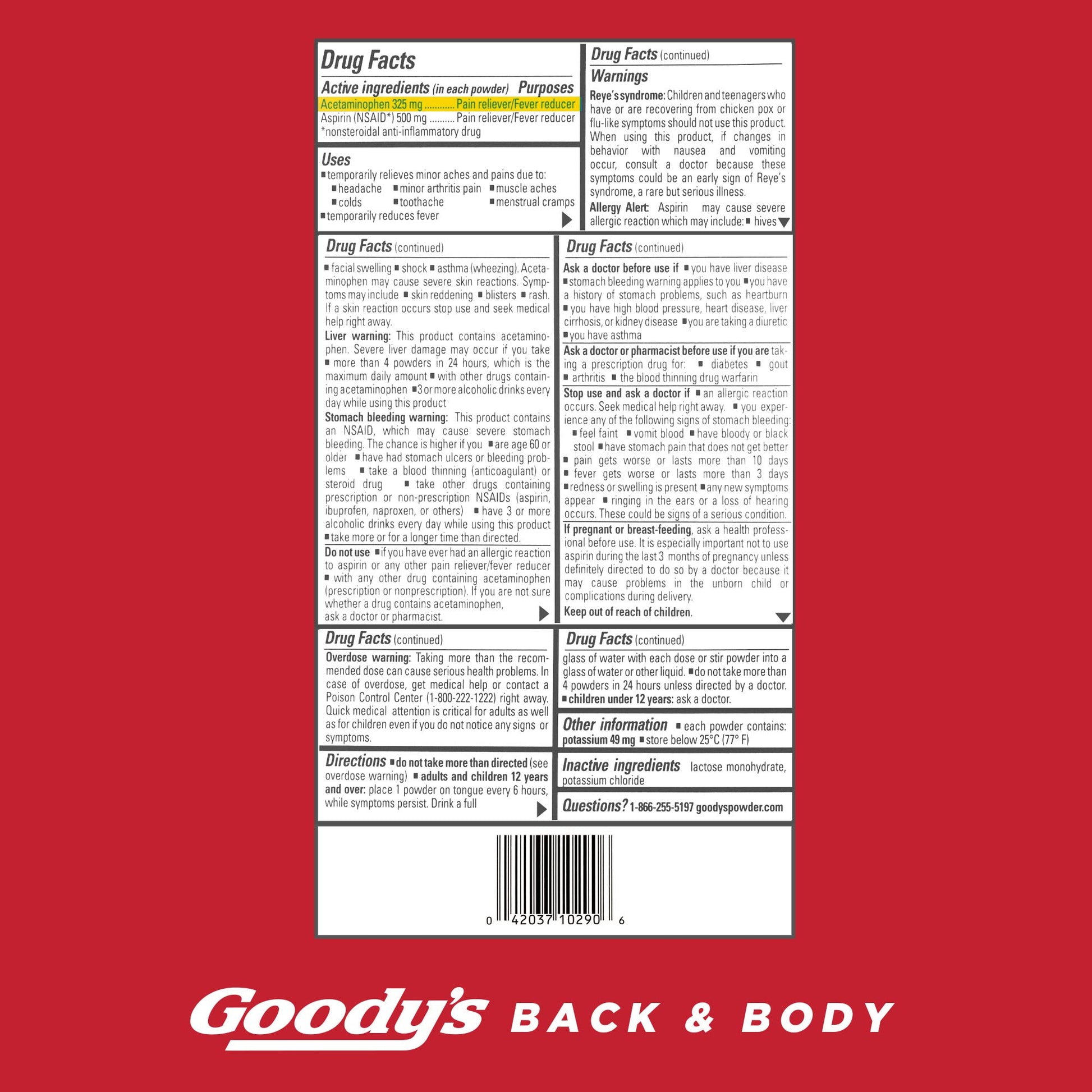 Goody's Back and Body Pain Relief Powder, 24 ct (Pack of 4) Goody'sAu supplements