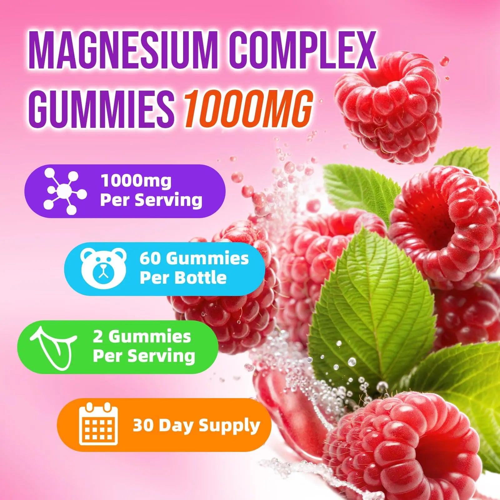 2 Pack Magnesium Complex Gummies – with 12 Forms of Magnesium Plus Vitamins B6, B12 & C. Vegan Strawberry Gummies to Support Mood, for Adults, 120 Count BVIVLOOnz supplements