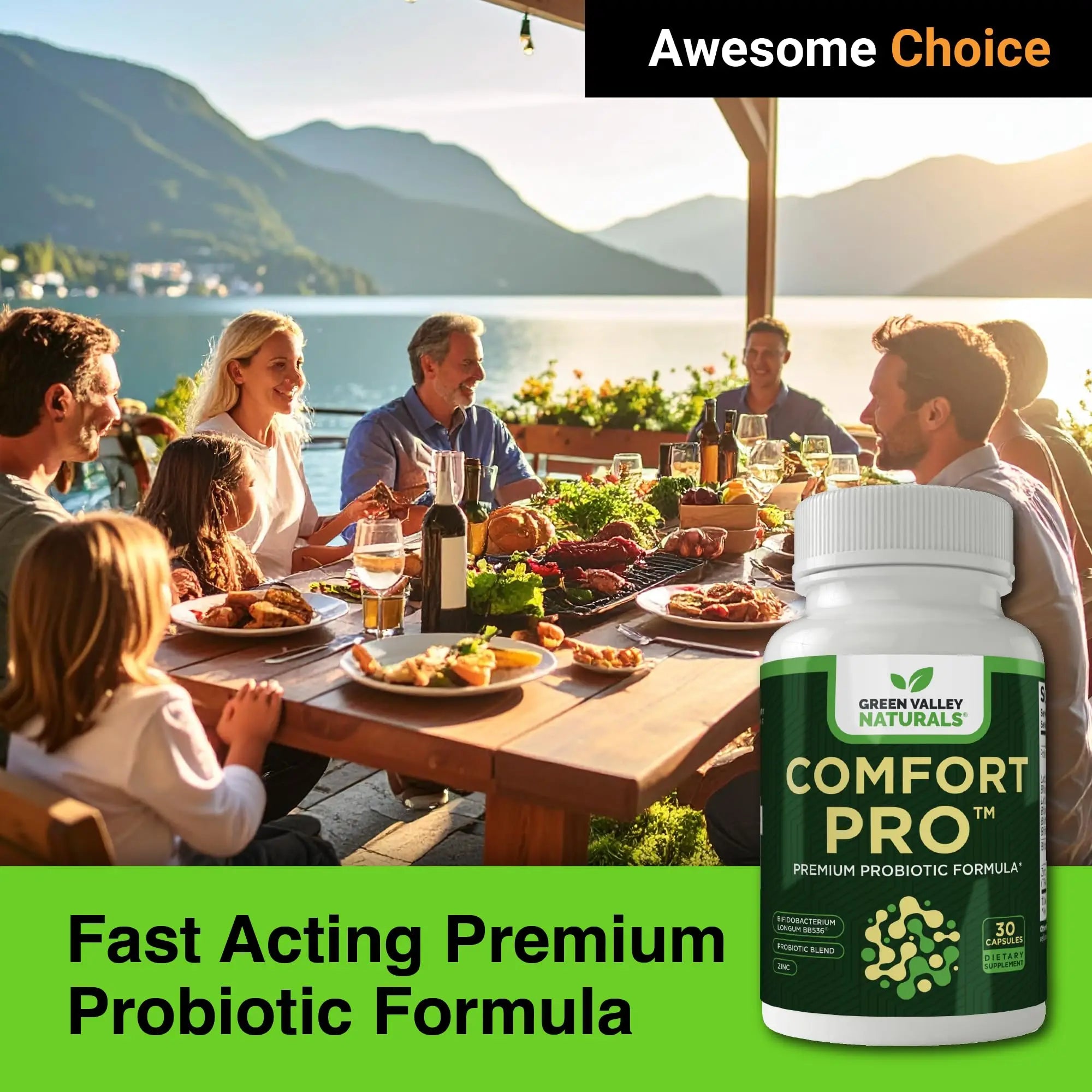 ComfortPro™ Daily Probiotics for Digestive Health | Constipation Relief & Bloating Support for Women & Men | Gut Cleanse with Zinc | Helps Reduce Gas & Promotes Digestive Regularity | Valley Formula GREEN VALLEY NATURALSnz supplements