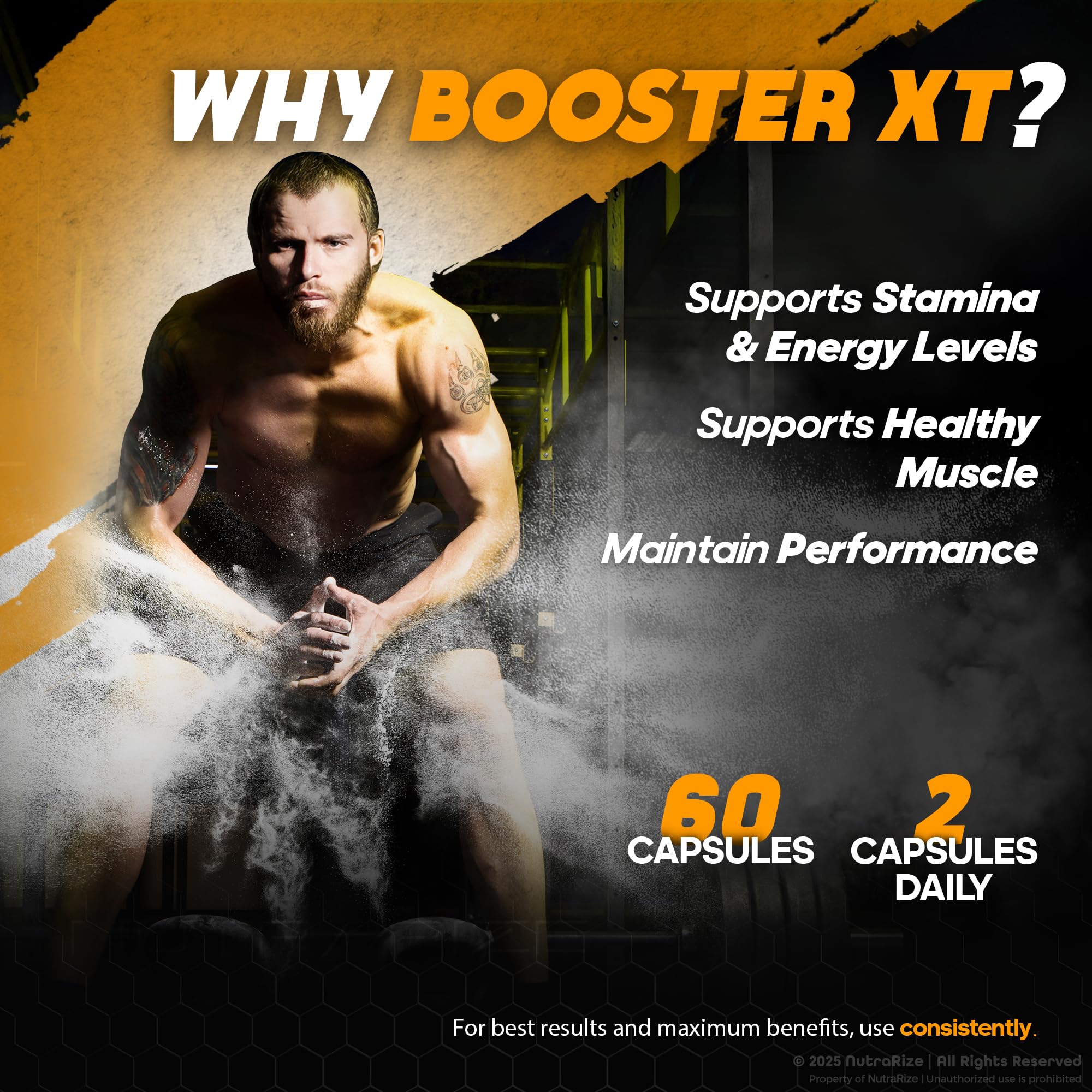 NutraRize Booster XT for Men, Male Enhancing Capsules, Premium Formula to Support Daily Energy & Peak Performance, Multivitamin Pills for Overall Health, BoosterXT Reviews (60 Capsules) NutraRizeAu supplements