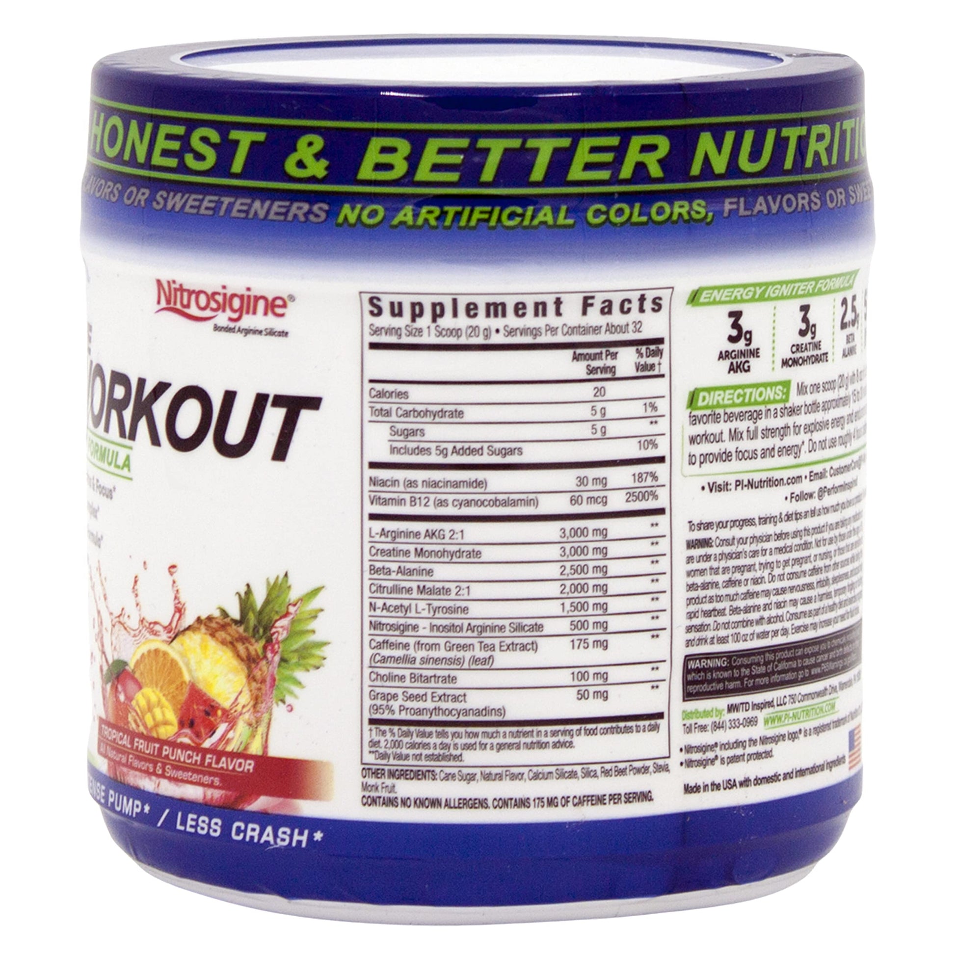 Performance Inspired Nutrition PreWorkout Powder - All Natural - G-Free & Vegan Formula PERFORMANCE INSPIREDAu supplements