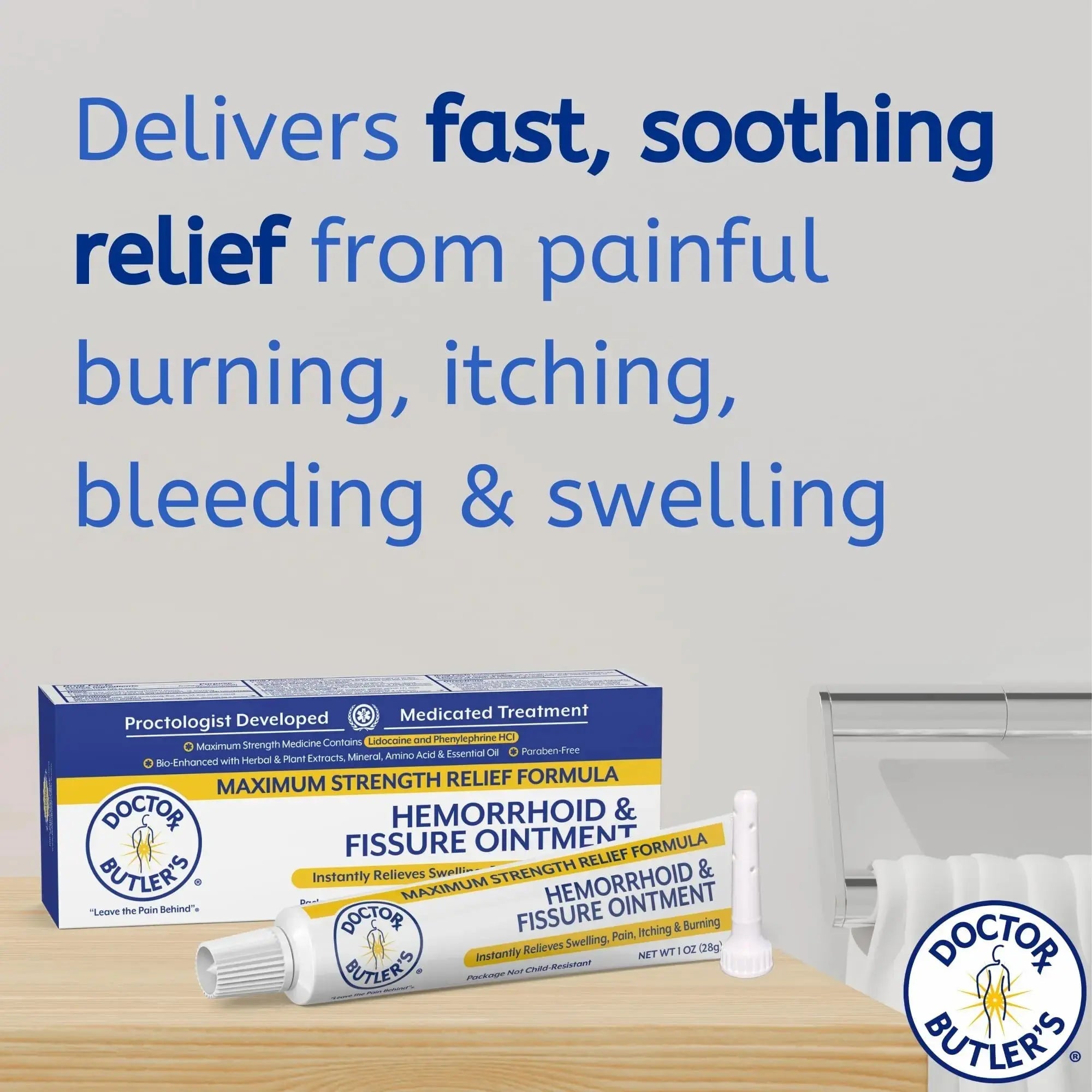 Doctor Butler’s Hemorrhoid & Fissure Ointment – Hemorrhoid Treatment and Hemorrhoid Cream with Lidocaine and Phenylephrine HCI for Fast Acting Relief of Pain, Swelling, Discomfort, and Itching (1 oz.) Doctor Butler'sAu supplements