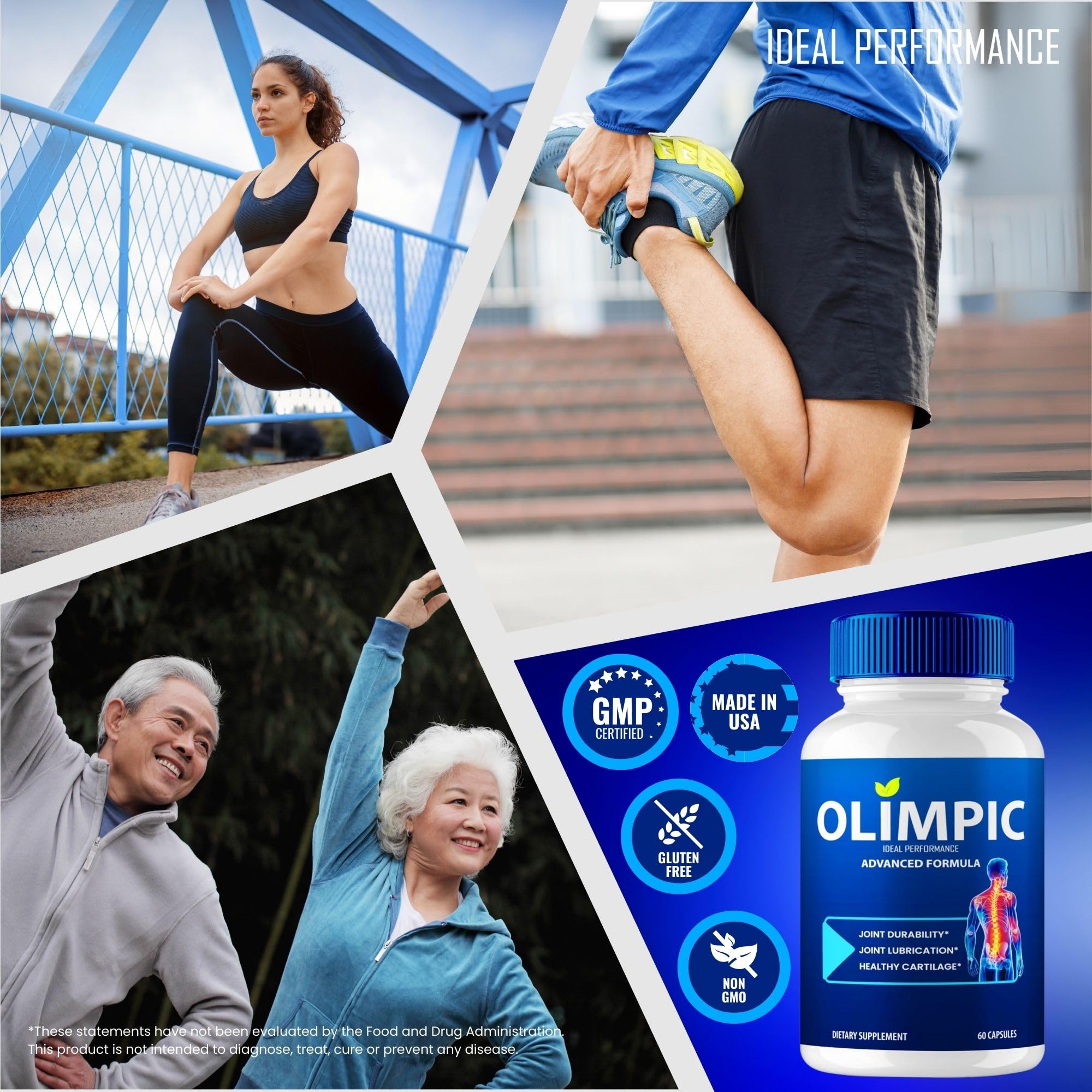 Olimpic Capsules, Advanced Joint Support Supplement Pills for Mobility and Comfort - Maximum Strength, Official Olim Pic Joint Support All Natural Formula, Premium Olim-Pic Reviews (2 Pack) IDEAL PERFORMANCEAu supplements