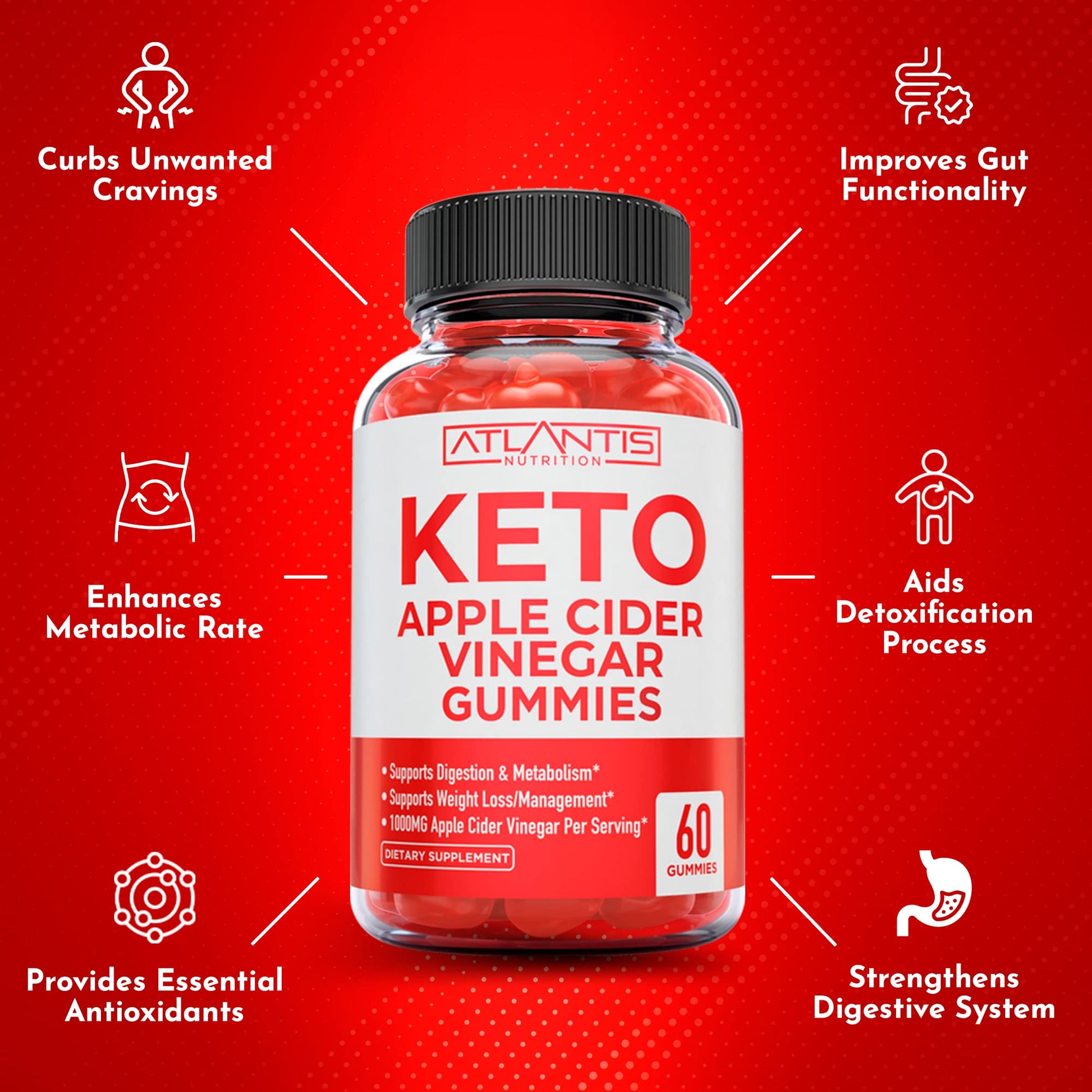 Keto ACV Gummies for Weight Loss - Apple Cider Vinegar Keto ACV Gummies Formulated Atlantis NutritionAu supplements