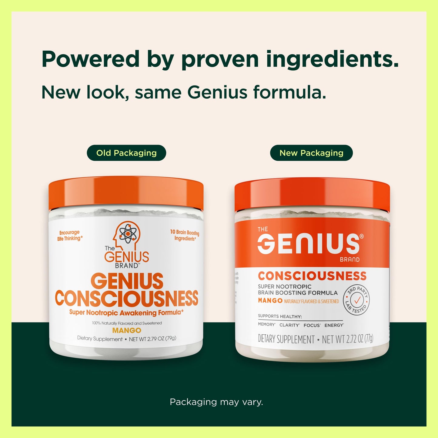 Genius Consciousness, Super Nootropic Brain Supplement Powder, Mango - Boost Focus, Cognitive Function, Concentration & Memory Booster - Alpha GPC & Lions Mane Mushroom for Neuro Energy & IQ The Genius BrandUS supplements
