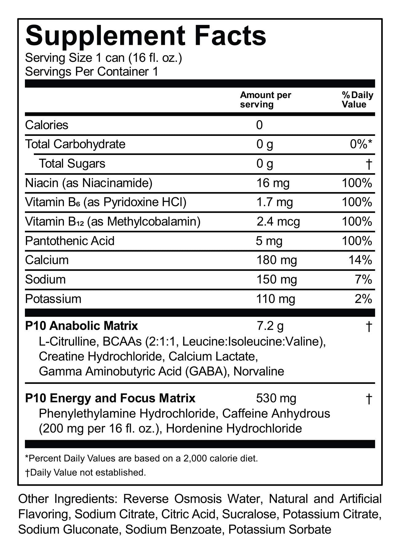 P10 Performance Sugar-Free Pre Workout Drink - 12-Pack, Fruit Blast, 12oz Cans - Energy P10 PerformanceUS supplements