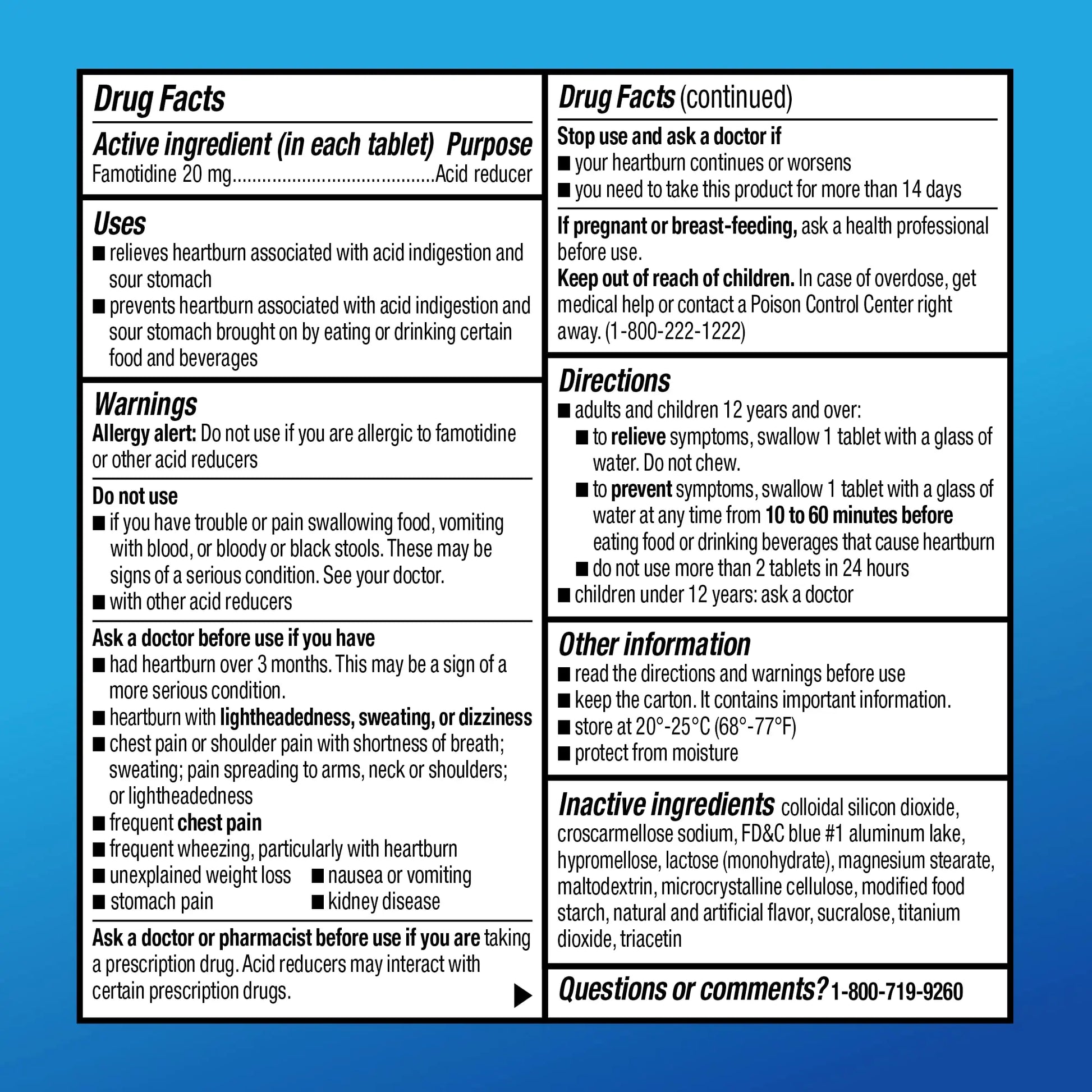 Amazon Basic Care Maximum Strength Famotidine 20mg Tablets, Acid Reducer, Prevents & Relieves Heartburn, Acid Indigestion, Cool Mint, 100 Count Amazon Basic Carenz supplements