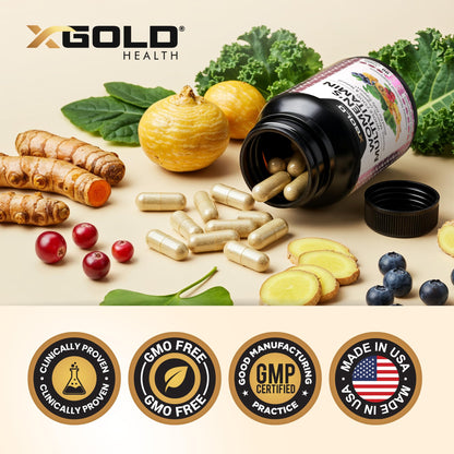 Vegan Women's Daily Multivitamin 50 Plus with Organic WholeFood Based Natural Ingredients, Ginger, Maca, Multi-Vitamin B Complex & More X Gold HealthUS supplements