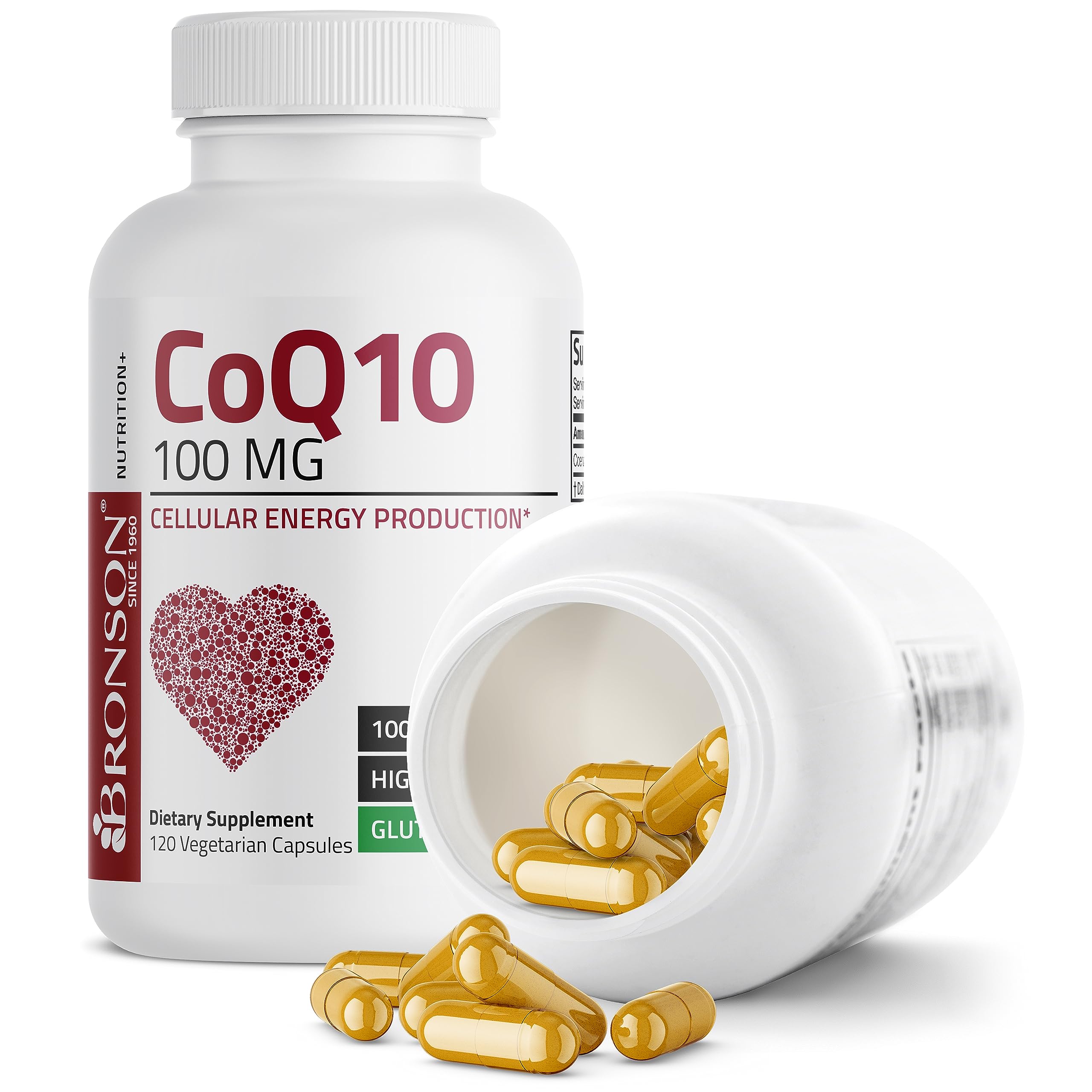 Bronson CoQ10 100 MG High Potency Cellular Energy Production, 120 Vegetarian Capsules BronsonUS supplements
