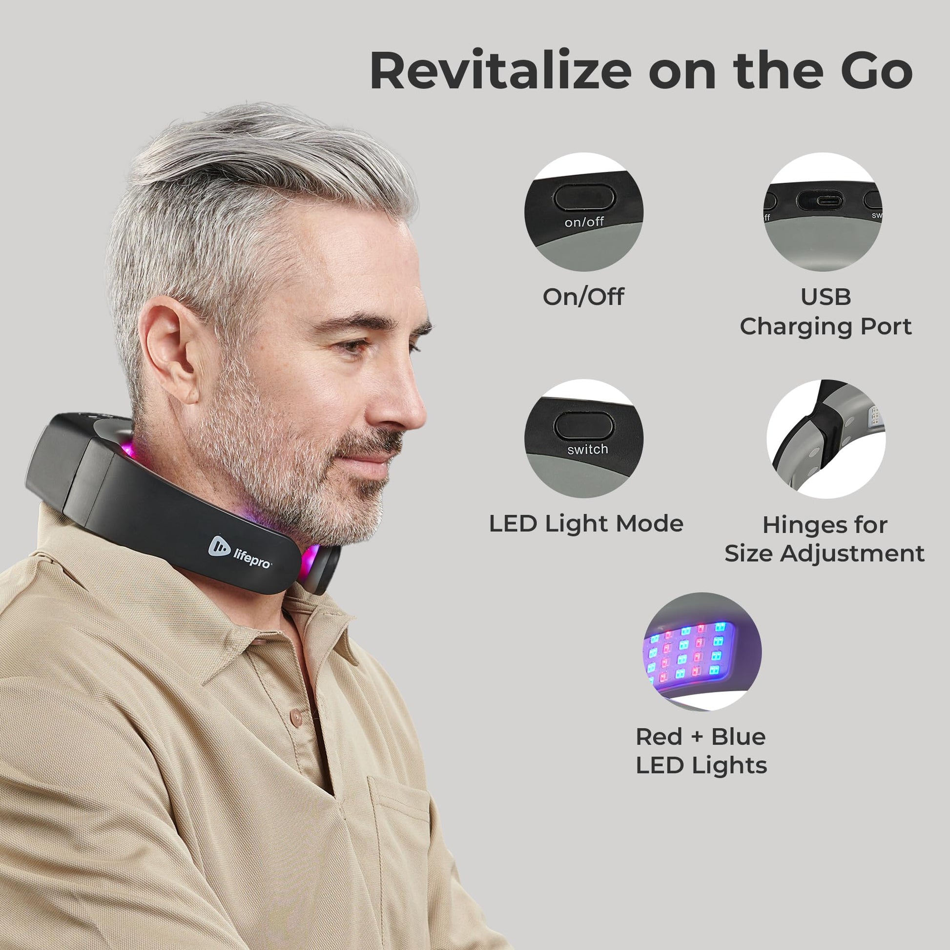 Lifepro Red Light Therapy for Neck - Compact & Rechargeable Red Light Therapy Device- On-The-Go LifeProAu supplements
