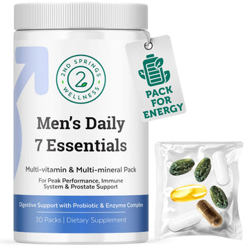 2nd Springs Daily 7 Essentials Men's Vitamin Pack - 7 Pack Adult Male Multivitamin & Multimineral Pack for Energy, Metabolism, Immune System Support 2nd SpringsAu supplements