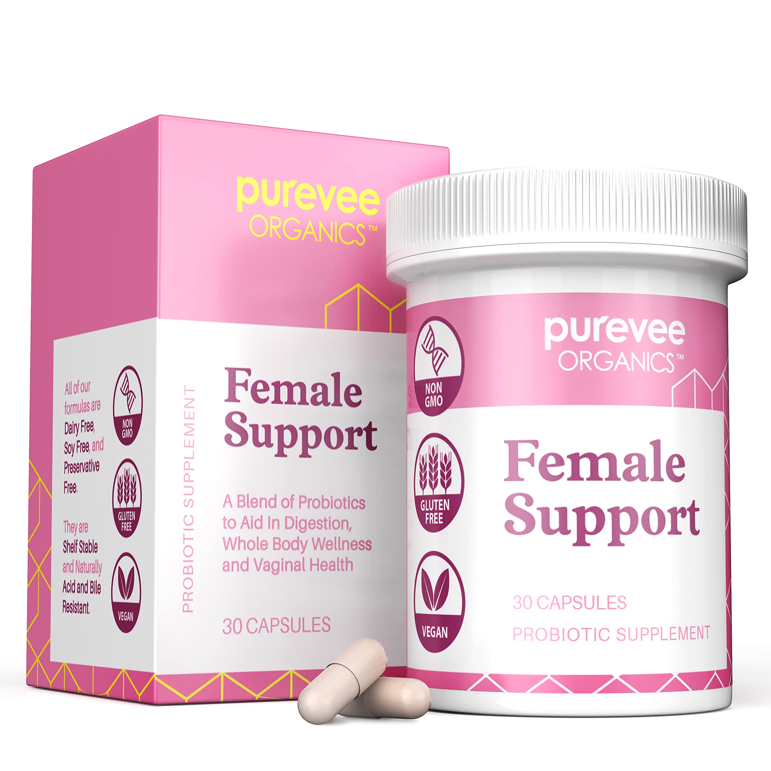Purevee Organics Vaginal Probiotics for Women, 10 Essential Probiotic Strains, Vaginal + pH Balance Purevee OrganicsAu supplements