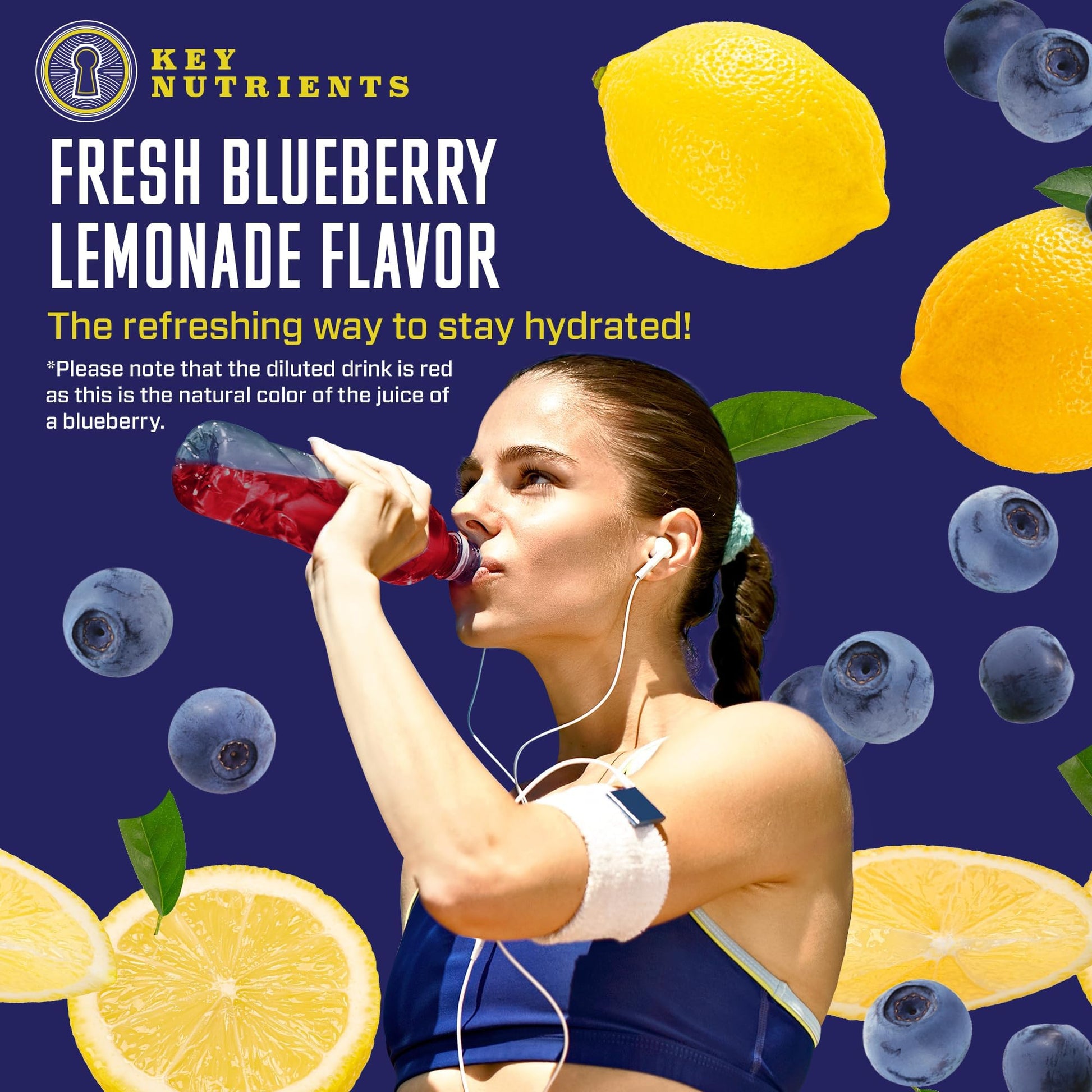 KEY NUTRIENTS Multivitamin Electrolytes Powder No Sugar - Fresh Blueberry Lemonade KEY NUTRIENTSUS supplements