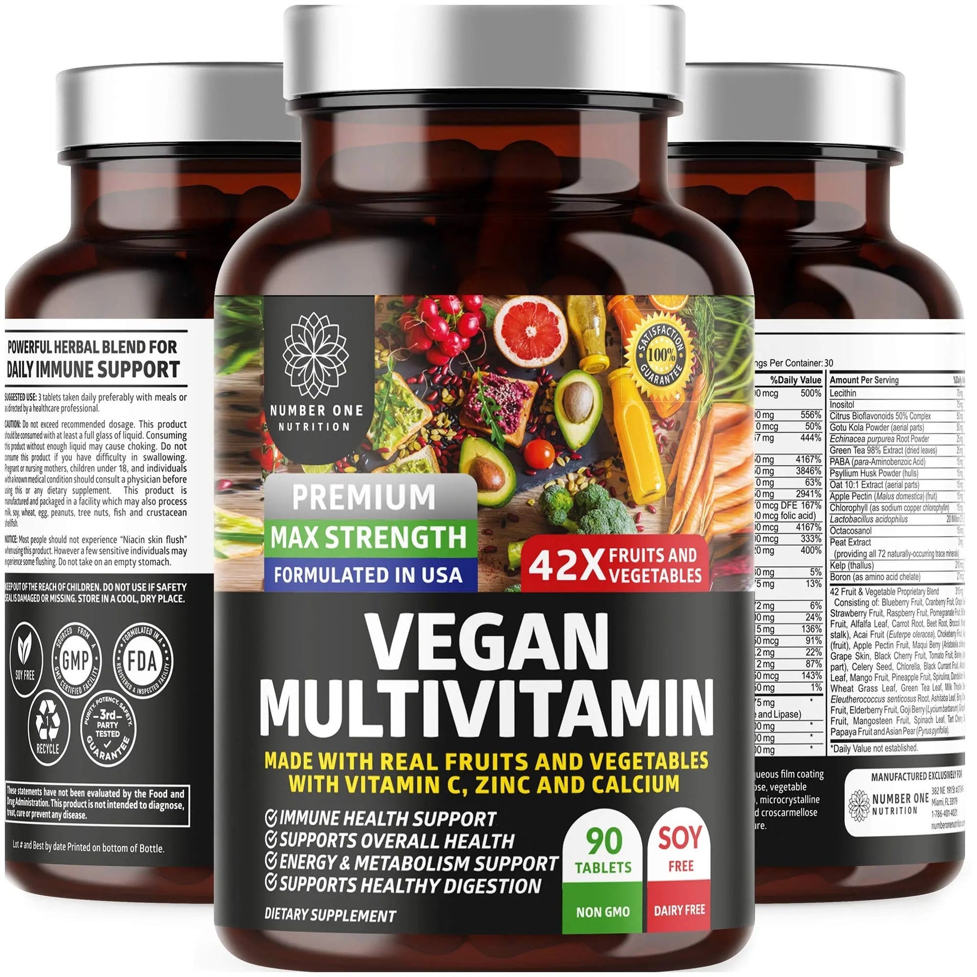 N1N Premium Plant Based Multivitamin [42 Powerful Ingredients] Men & Women Daily Multivitamins with Raw Veggies and Fruits, Probiotics Number One NutritionAu supplements