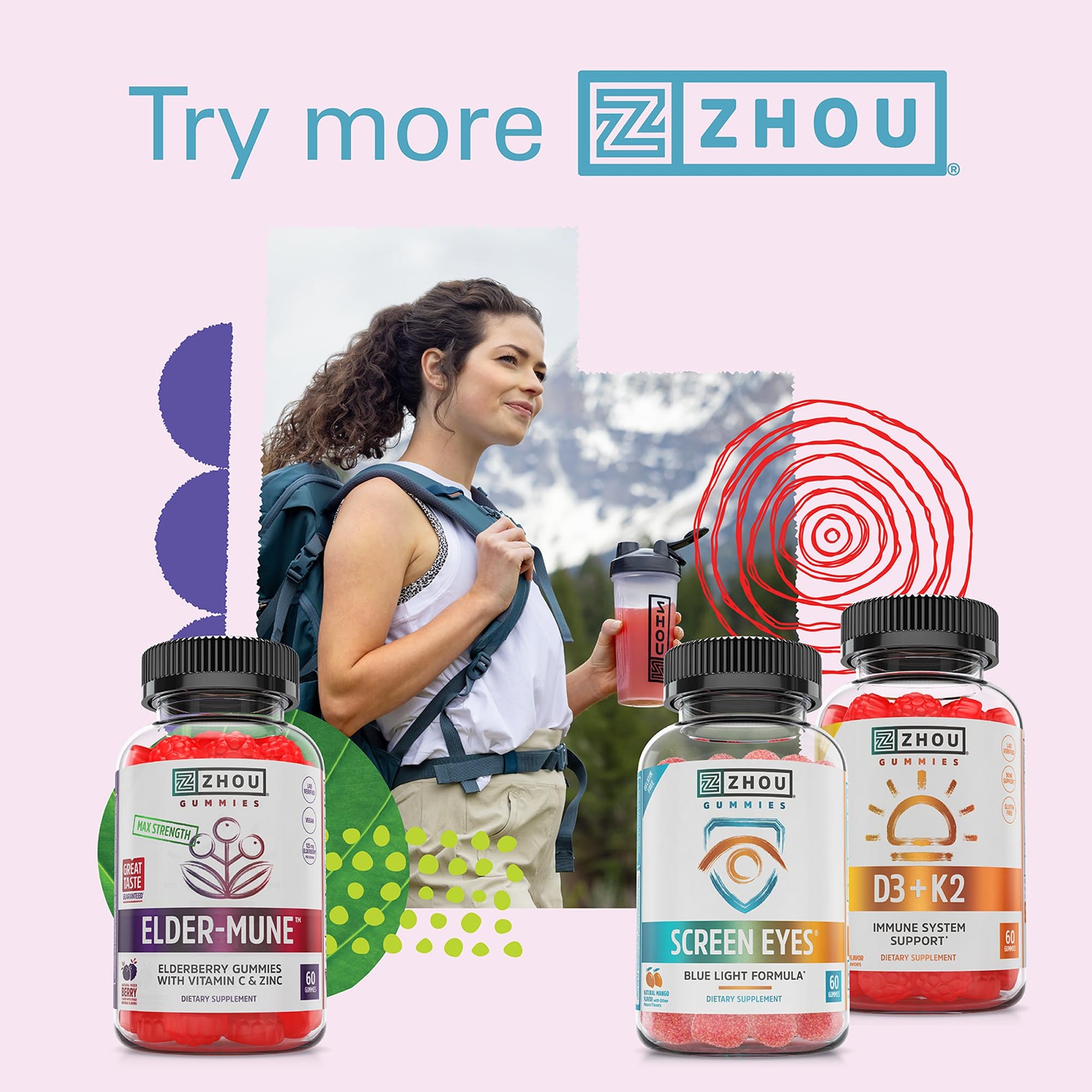Zhou Screen Eyes Gummies - Lutein Gummies for Eye Health, Lutein and Zeaxanthin for Adults & Kids, Supports Eyesight, Blue Light Vision Health Formula - 60 Count ZHOUAu supplements