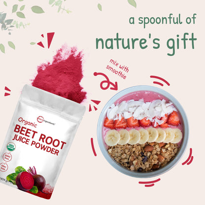 Micro Ingredients Organic Beet Root Powder, 1 Pound, Cold Pressed and Water Soluble Micro IngredientsUS supplements