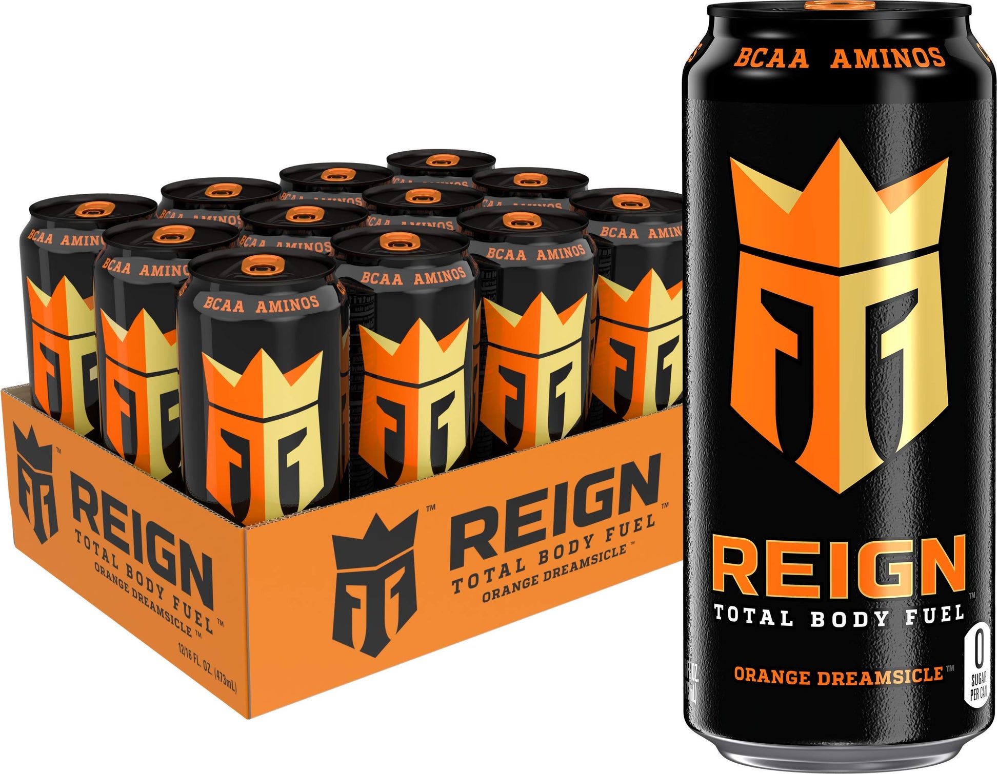 Reign Total Body Fuel, Orange Dreamsicle, Fitness & Performance Drink, 16 Fl Oz (Pack of 12) ReignAu supplements