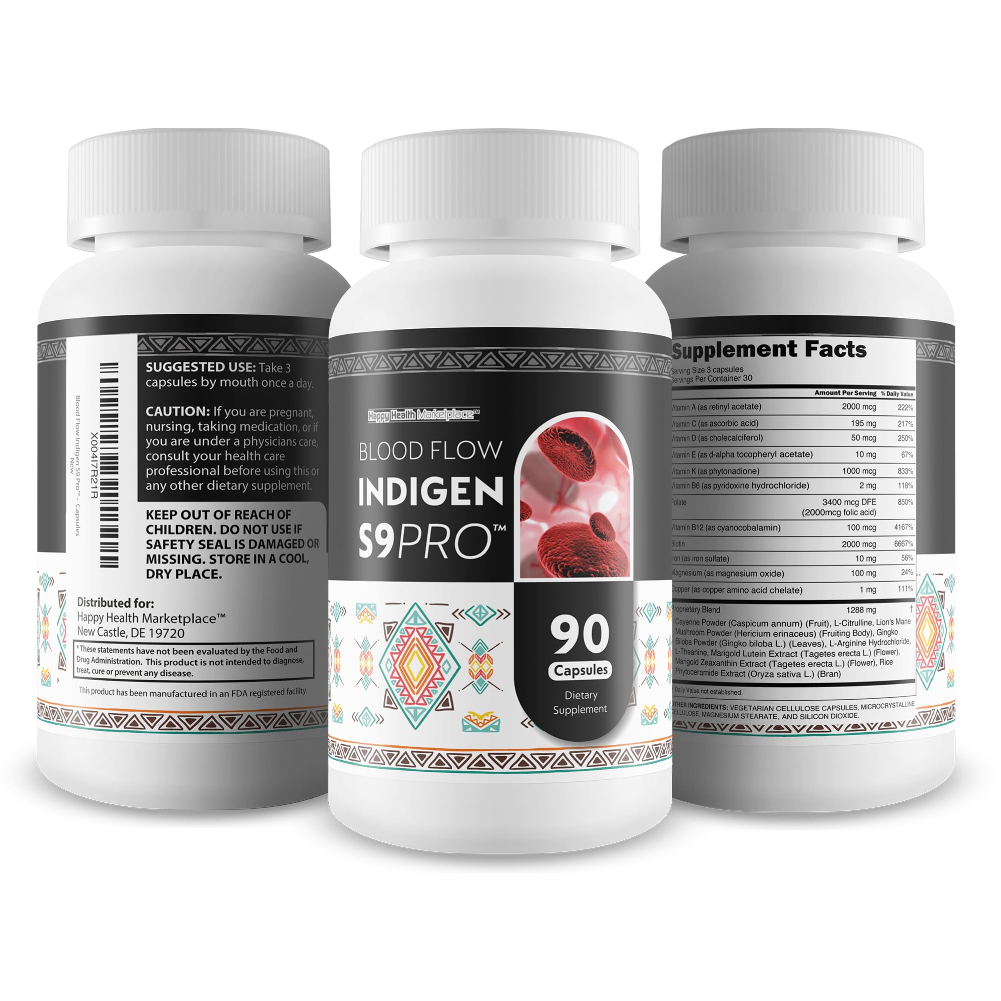 Blood Flow Indigen S9 Pro - Our Best Poor Circulation Supplements for Advanced Blood Flow Care - Blood Circulation Support - Blood Circulation Supplements for Healthy Blood Flow Help Blood Flow Pills Happy Health MarketplaceAu supplements