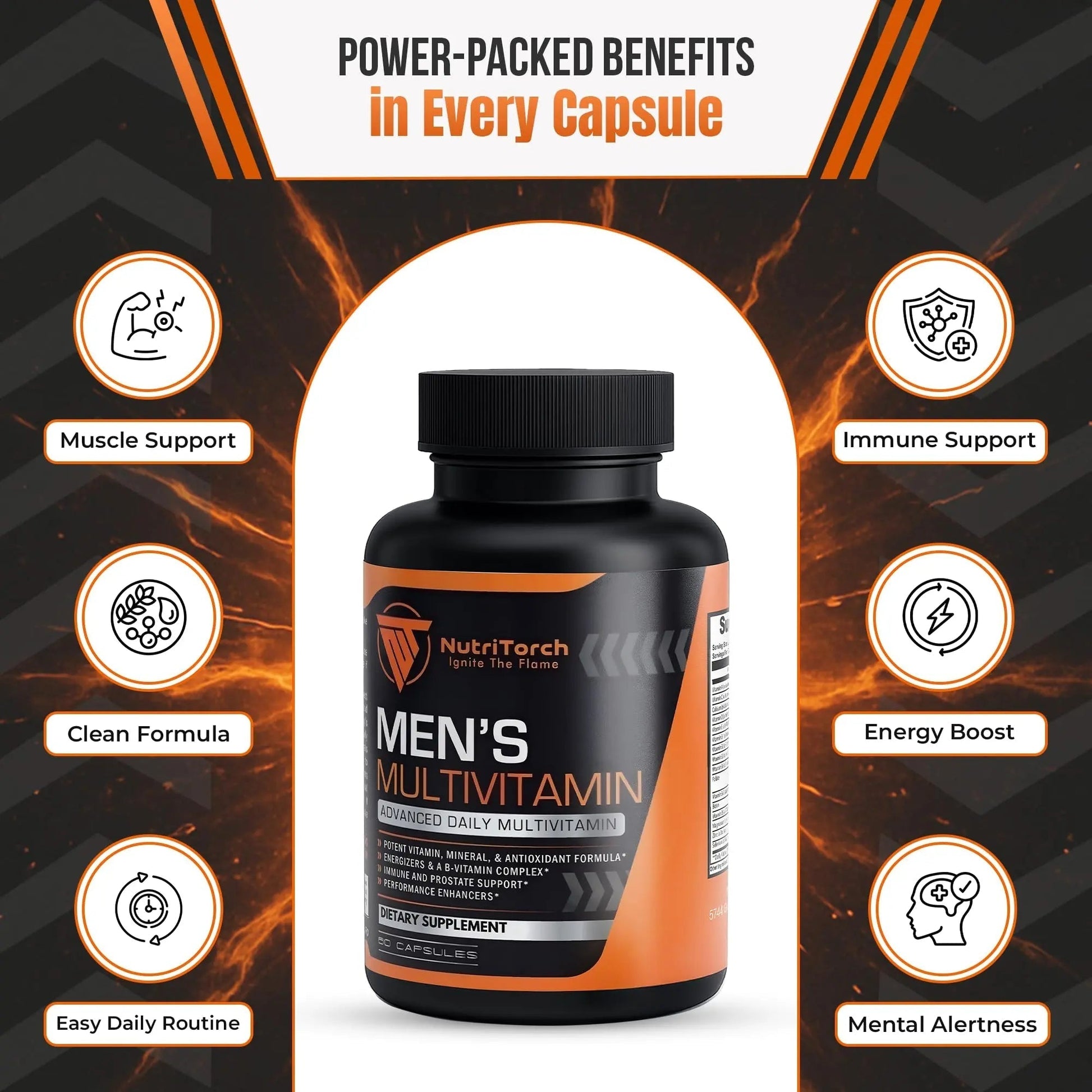NutriTorch Multivitamin for Men – Adult Dietary Supplement with Vitamins A, C & D, Minerals & Antioxidants for Immune Support, Increased Energy NutriTorchAu supplements