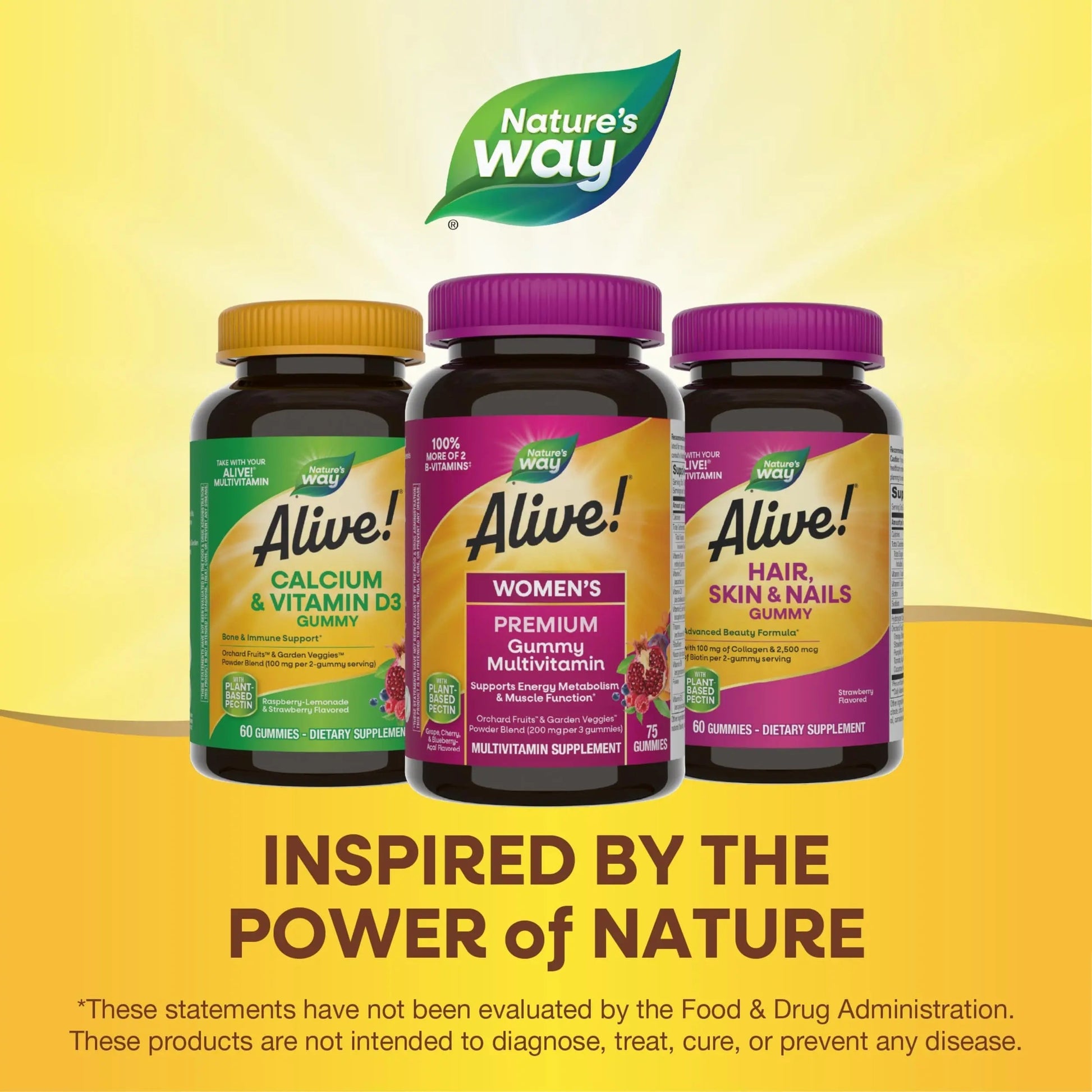 Nature’s Way Alive! Premium Women’s Gummy Multivitamin, Supports Energy Metabolism, Muscle Function*, B-Vitamins, Grape, Cherry, & Blueberry-Acai Flavored, 75 Gummies Nature's WayAu supplements