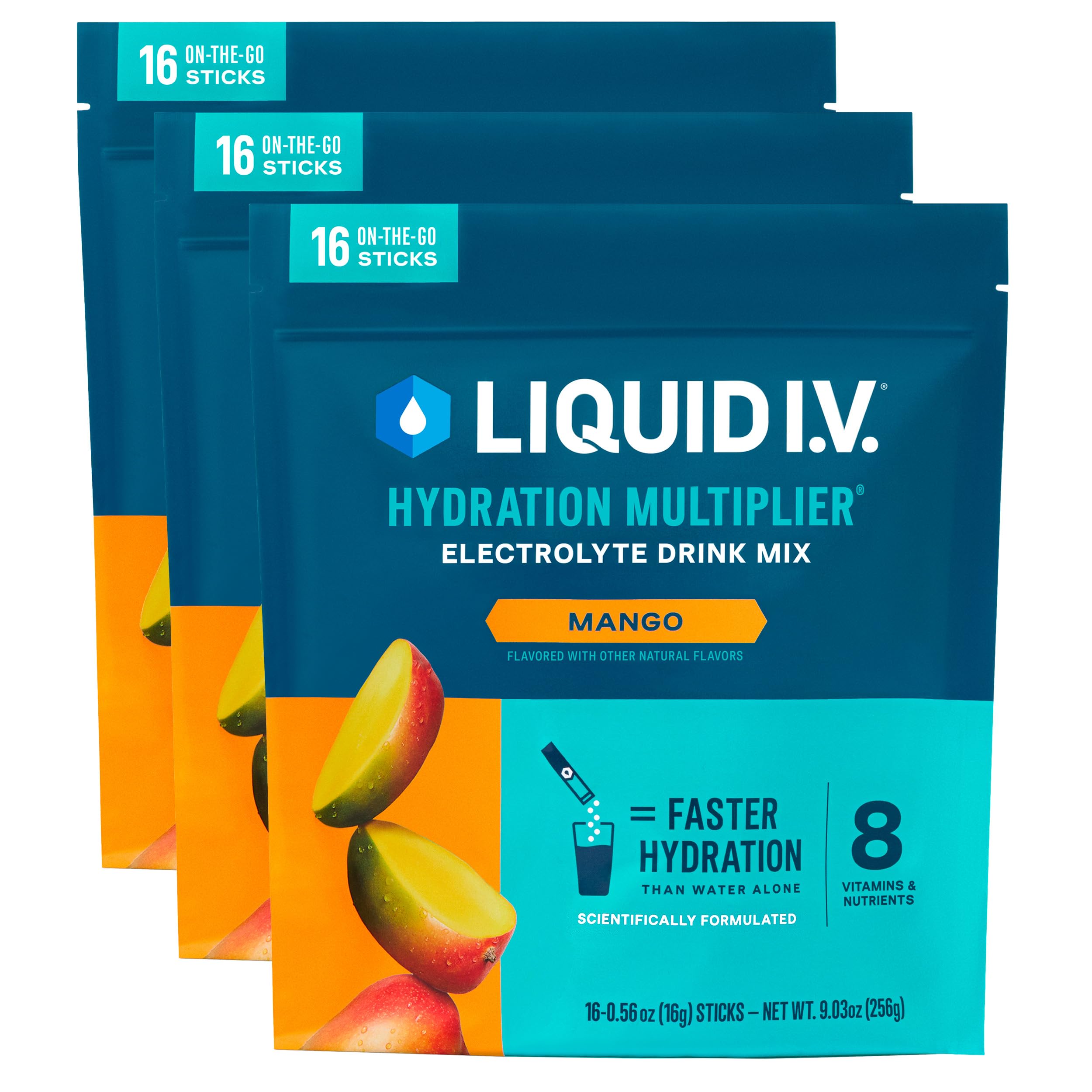 Liquid I.V.® Hydration Multiplier - Mango | Electrolyte Powder Drink Mix | 3 Pack (48 Servings) Liquid I.V.US supplements