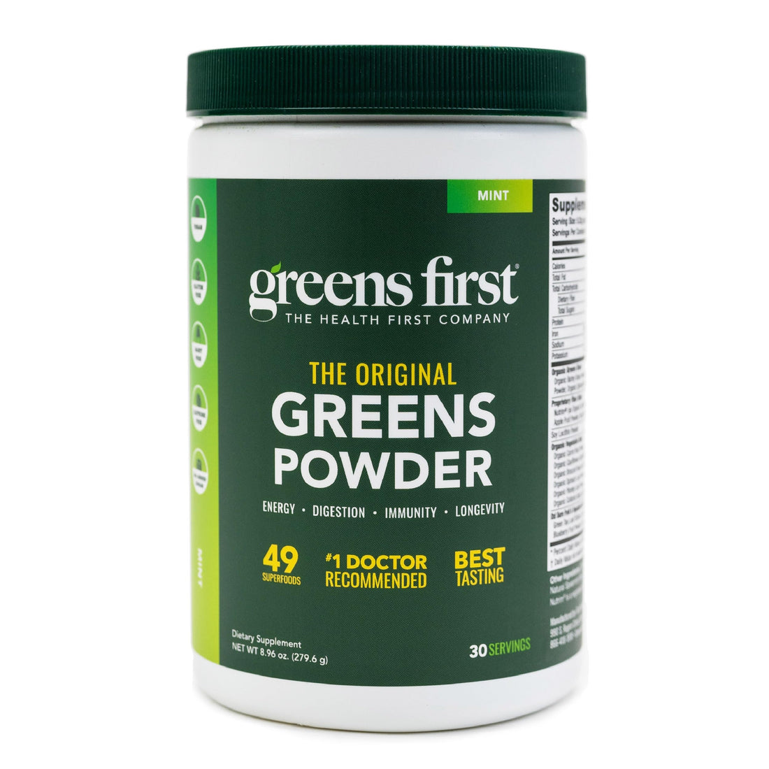 Greens First Original Greens Powder - 49 Superfoods - Organic Fruits & Veggies - Prebiotics, Probiotics & Digestive Enzymes - Antioxidant Smoothie - Dairy Free, Vegan & Non-GMO (Mint, 30 Servings) Greens FirstAu supplements