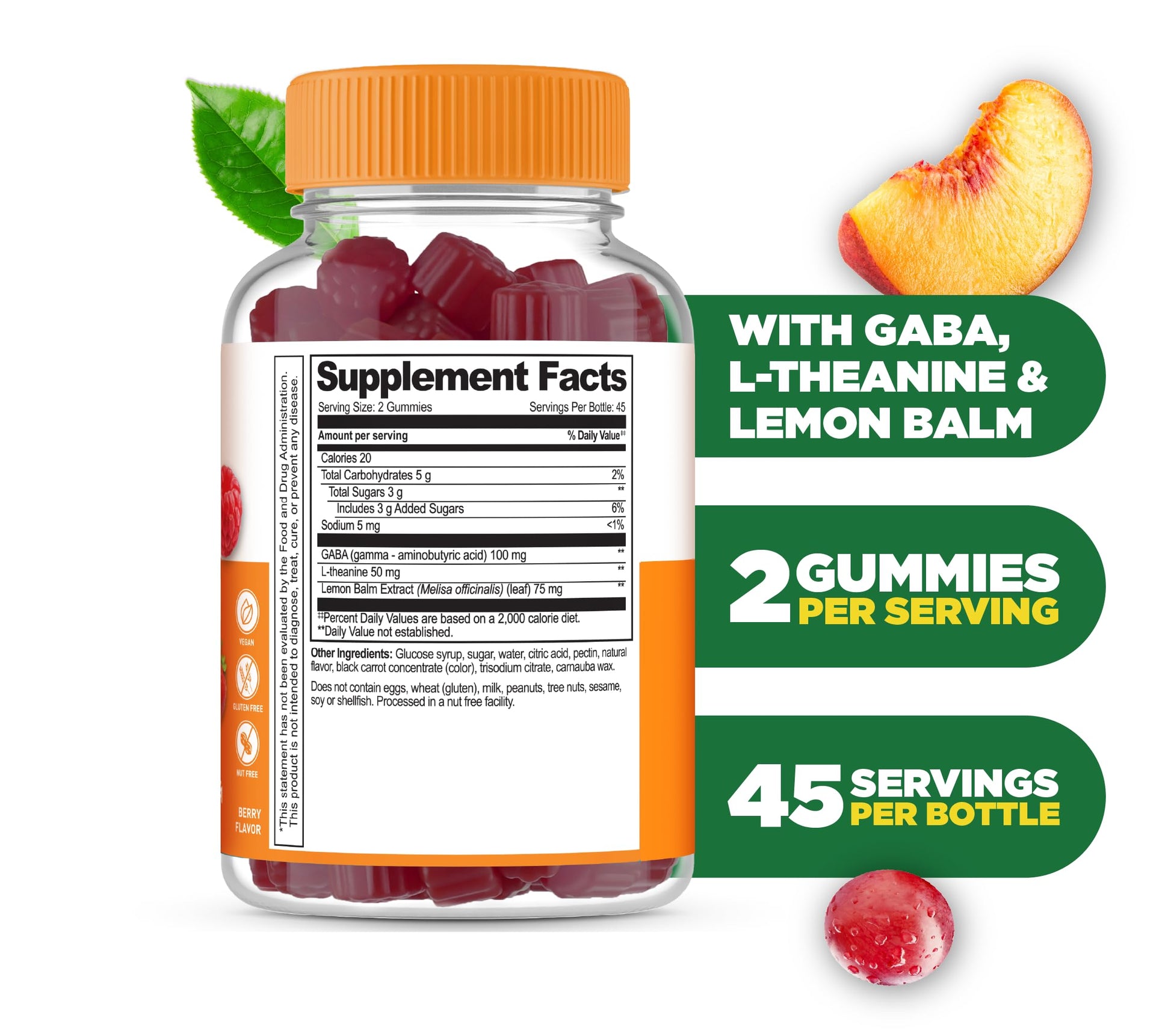 Lifeable Stress Aid Gummies for Teens | with Lemon Balm, GABA and L Theanine Supplements | Vegan Non GMO Mood Support Supplement | Great Tasing Stress Vitamins | L-Theanine for Teen | 90 Gummies LifeableAu supplements