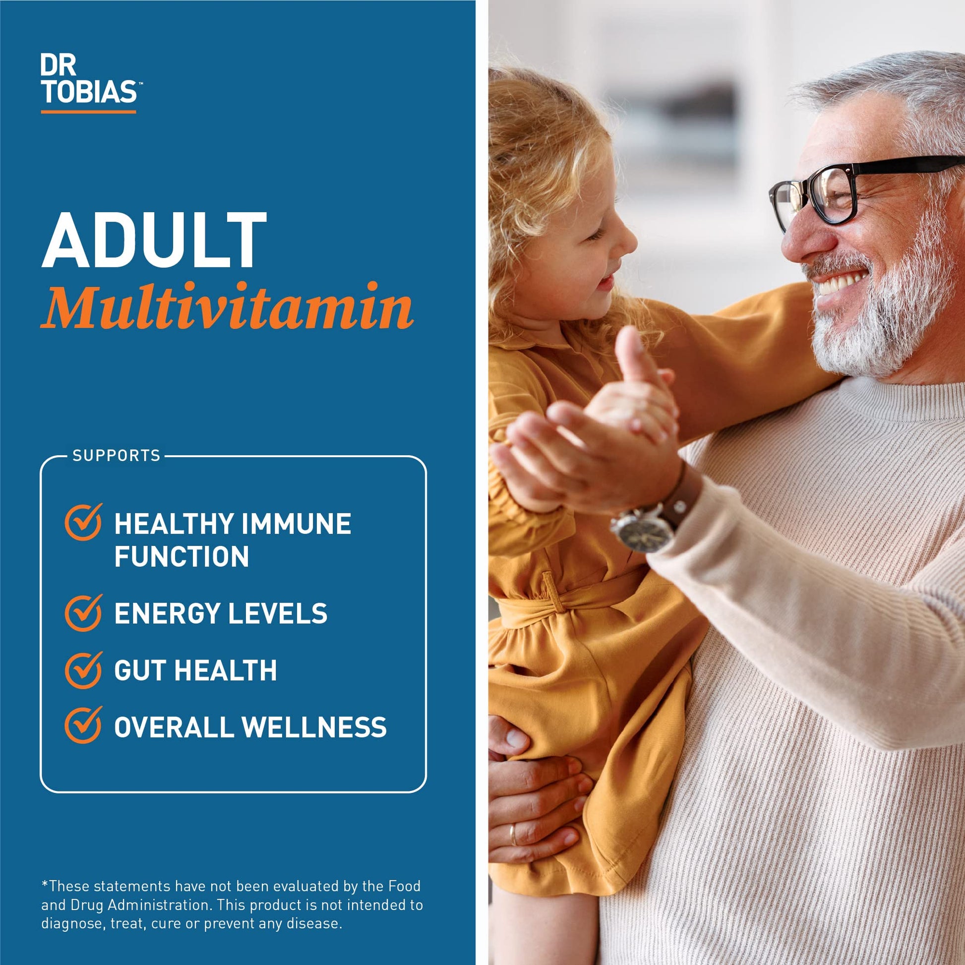Dr. Tobias Adult Multivitamin for Women & Men, Immune Supporting Vitamins from 42 Fruits, Vegetables, Plus Probiotics, Vegan Multivitamins Dr. TobiasAu supplements