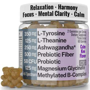 L-Tyrosine L-Theanine Methylated Vitamin B Complex Magnesium Glycinate Probiotic Fiber for Kids Adults Men Women w. Chicory Root Inulin 5-MTHF B12 P5P B6 B9 B5 B3 Powder Capsule Pill Supplement Alt SHIZAMAu supplements