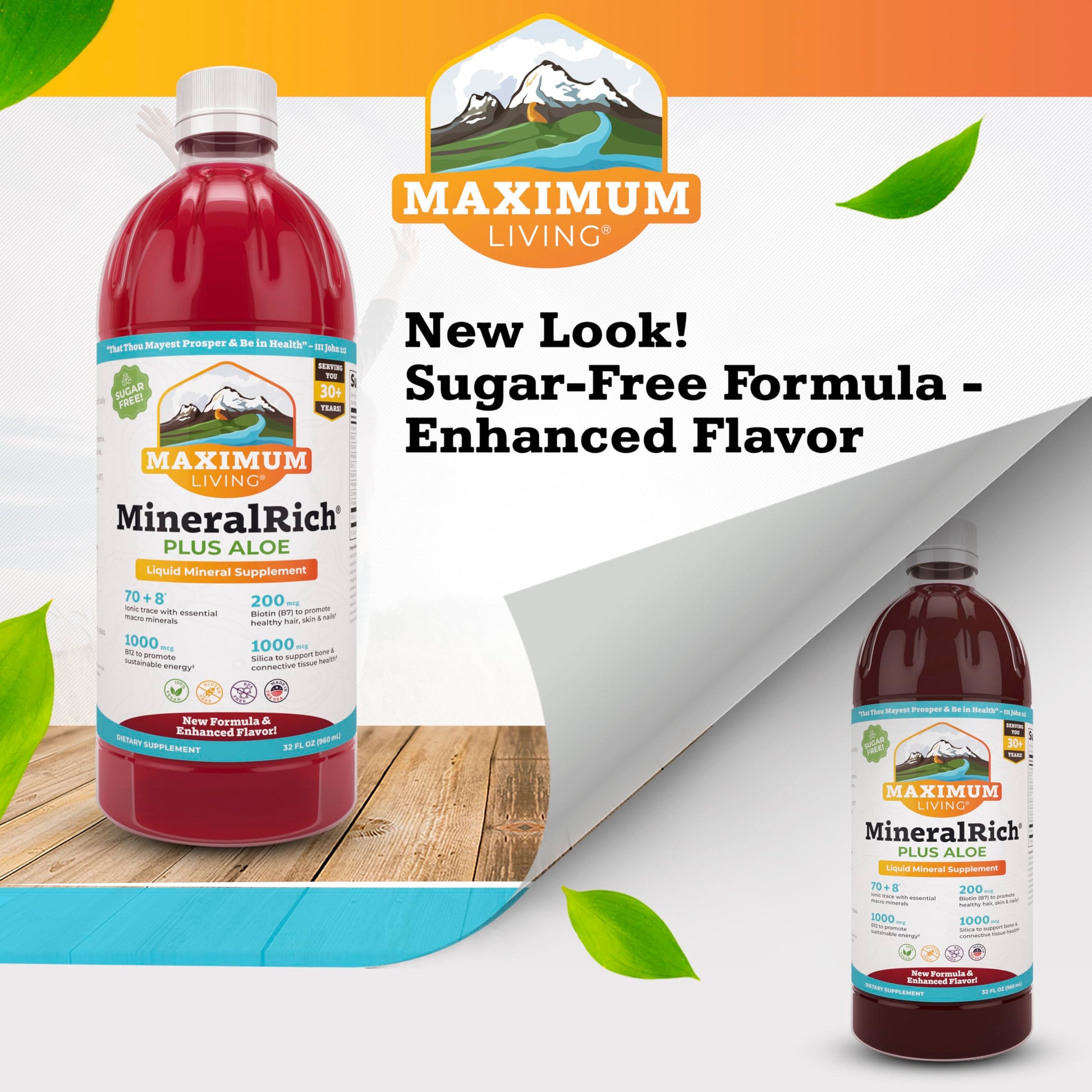 Maximum Living MineralRich Minerals Supplement with Aloe - Liquid Blend of Vitamins and Trace Minerals - 32 oz Maximum LivingAu supplements