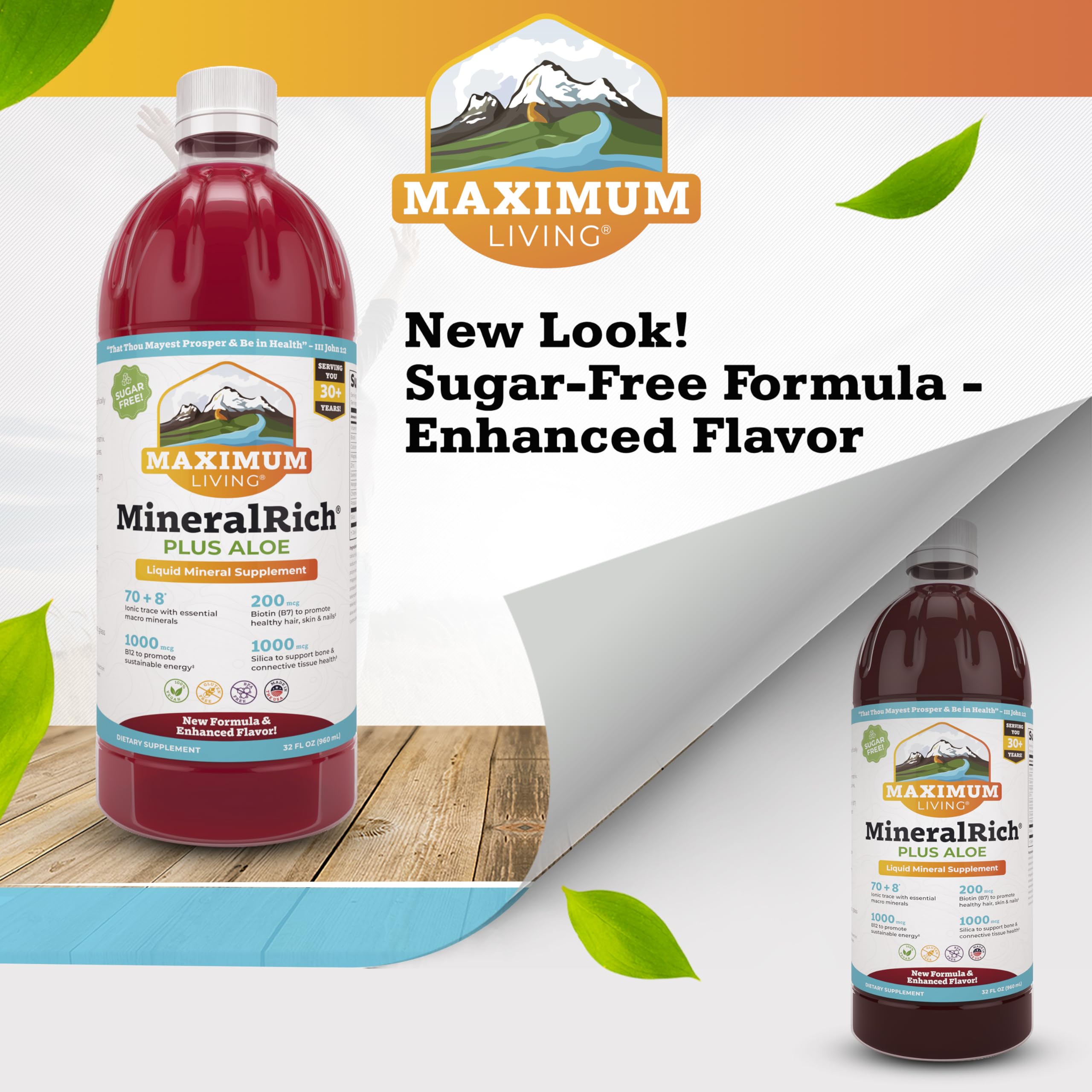 Maximum Living MineralRich Minerals Supplement with Aloe - Liquid Blend of Vitamins and Trace Minerals - 32 oz Maximum LivingAu supplements