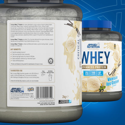 Applied Nutrition Critical Whey Protein Powder 2kg - High Protein Powder, Protein Milkshake Applied NutritionUS supplements