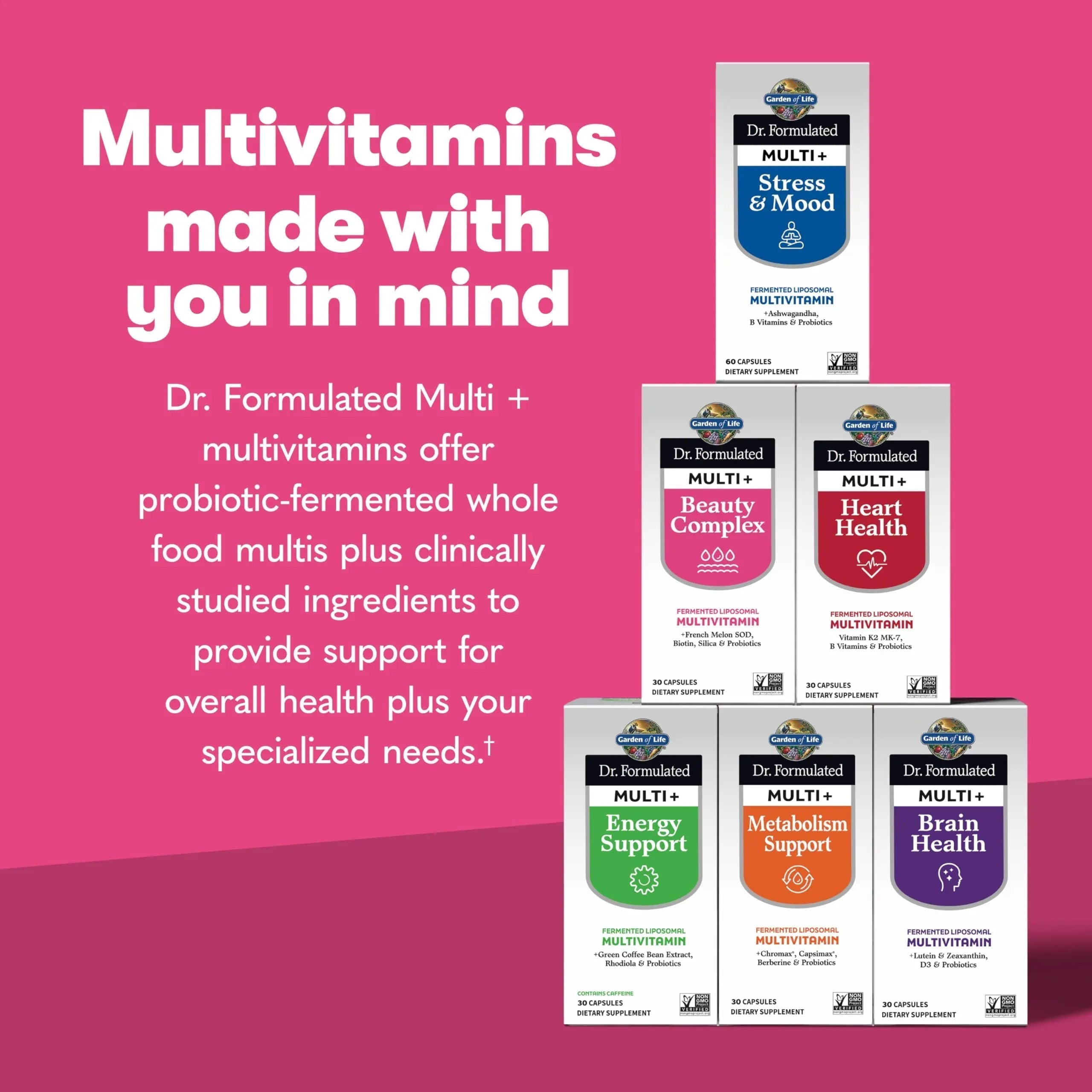 Garden of Life Dr Formulated Multi+ Beauty Complex Fermented Liposomal Multivitamin Plus Hair Skin and Nails Vitamins, French Melon SOD Garden of LifeAu supplements