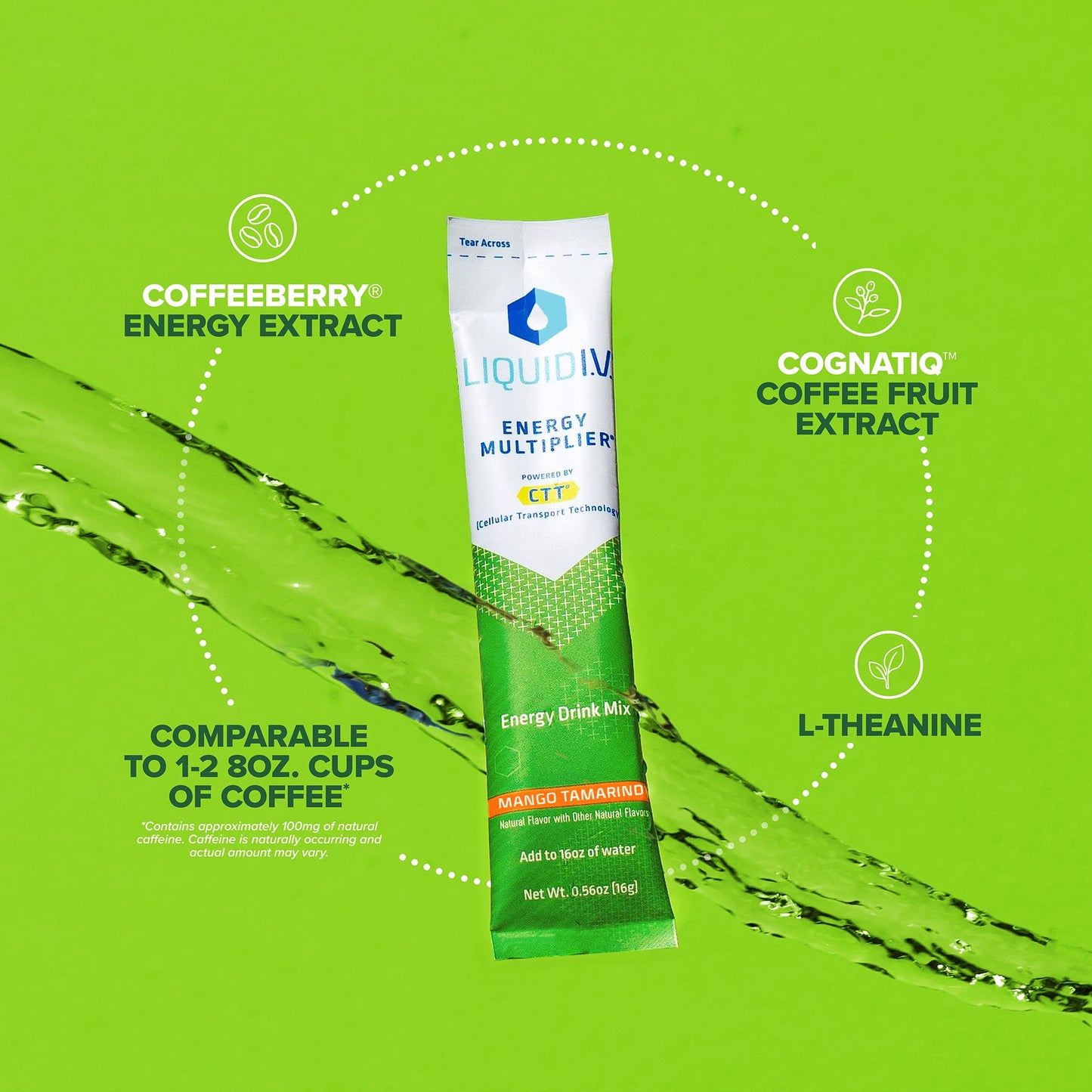 Liquid I.V. Hydration + Energy Multiplier - Mango Tamarind - Hydration Powder Liquid I.V.US supplements