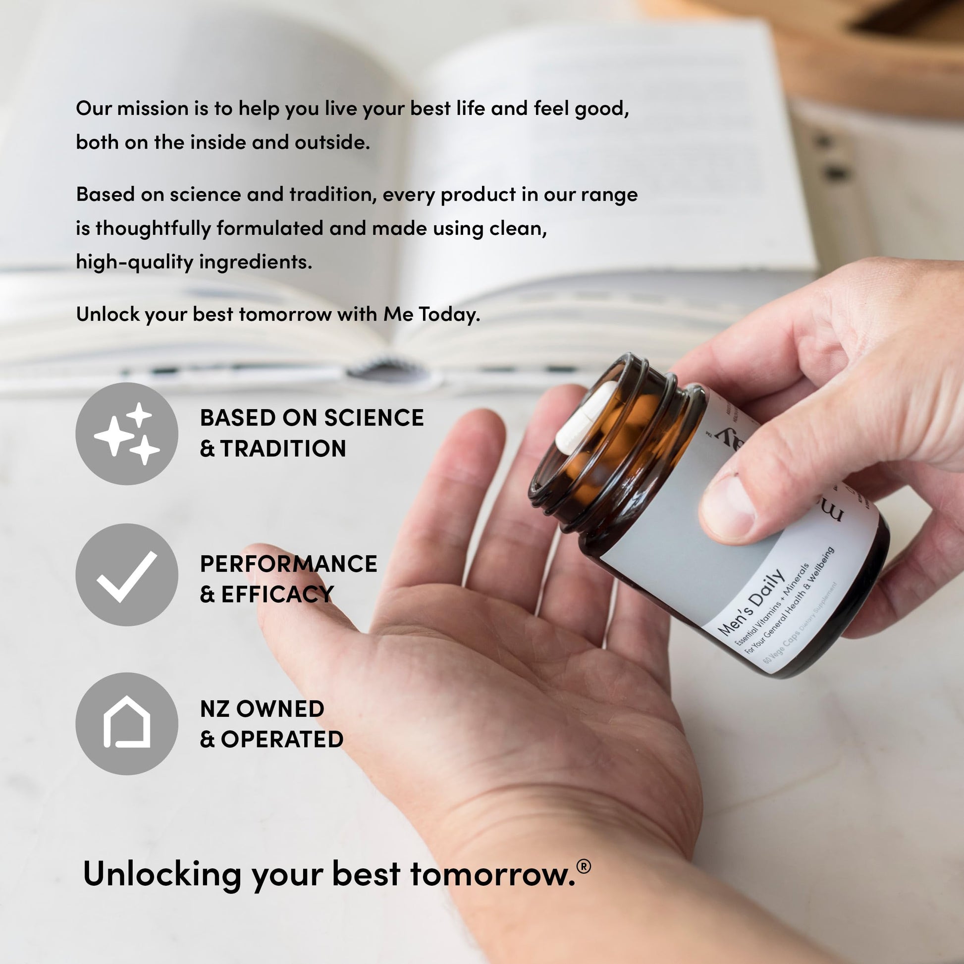 me today Multivitamin for Men, Mineral Supplements with 27 Vitamins, Minerals and Herbs, Including D, C, A, B, Biotin and Zinc, Vegetarian | General Health Supplements | 60 Capsules me todayAu supplements