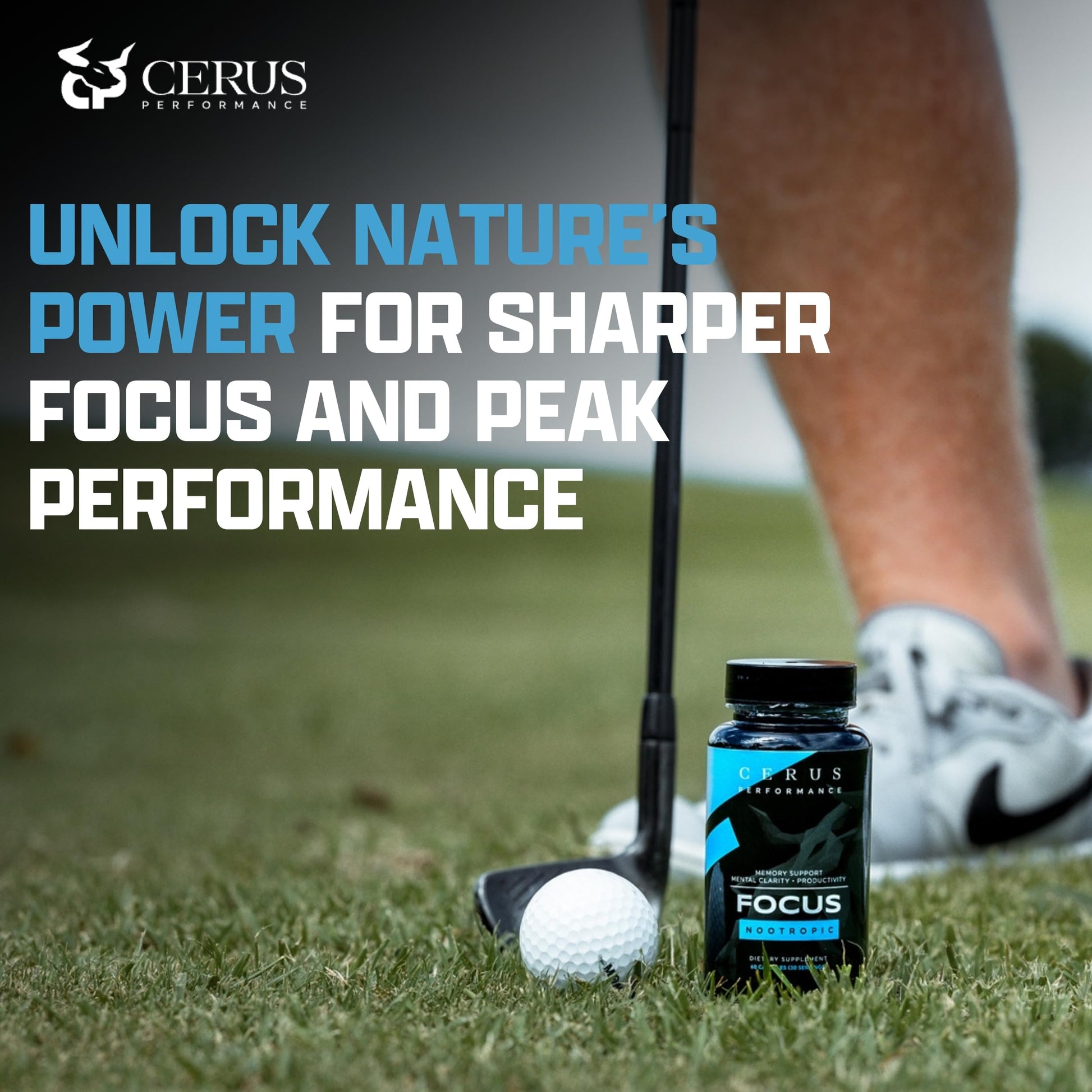Cerus Performance Focus Nootropic Supplement - Enhances Mental Clarity, Boosts Memory & Cognitive Function, Improves Alertness - Ideal for Athletes & Fitness Enthusiasts - 60 Capsules CerusAu supplements