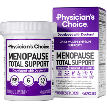 Physician's CHOICE Menopause Probiotic Supplement for Women - Supports Hormone Balance, Hot Flashes, Night Sweats, Weight Management, Bloating & Gut Health - with Black Cohosh, Resveratrol+ - 45ct Physician's CHOICEAu supplements