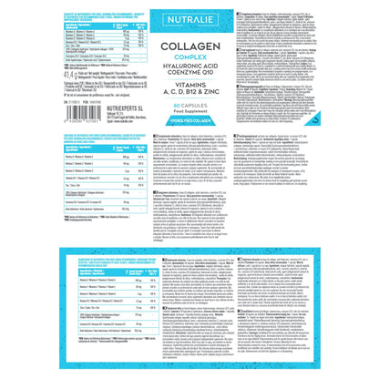 Collagen + Hyaluronic Acid + Q10 Hydrolysed Collagen Women Men + Vitamins A C D B12 Zinc NUTRALIEUS supplements