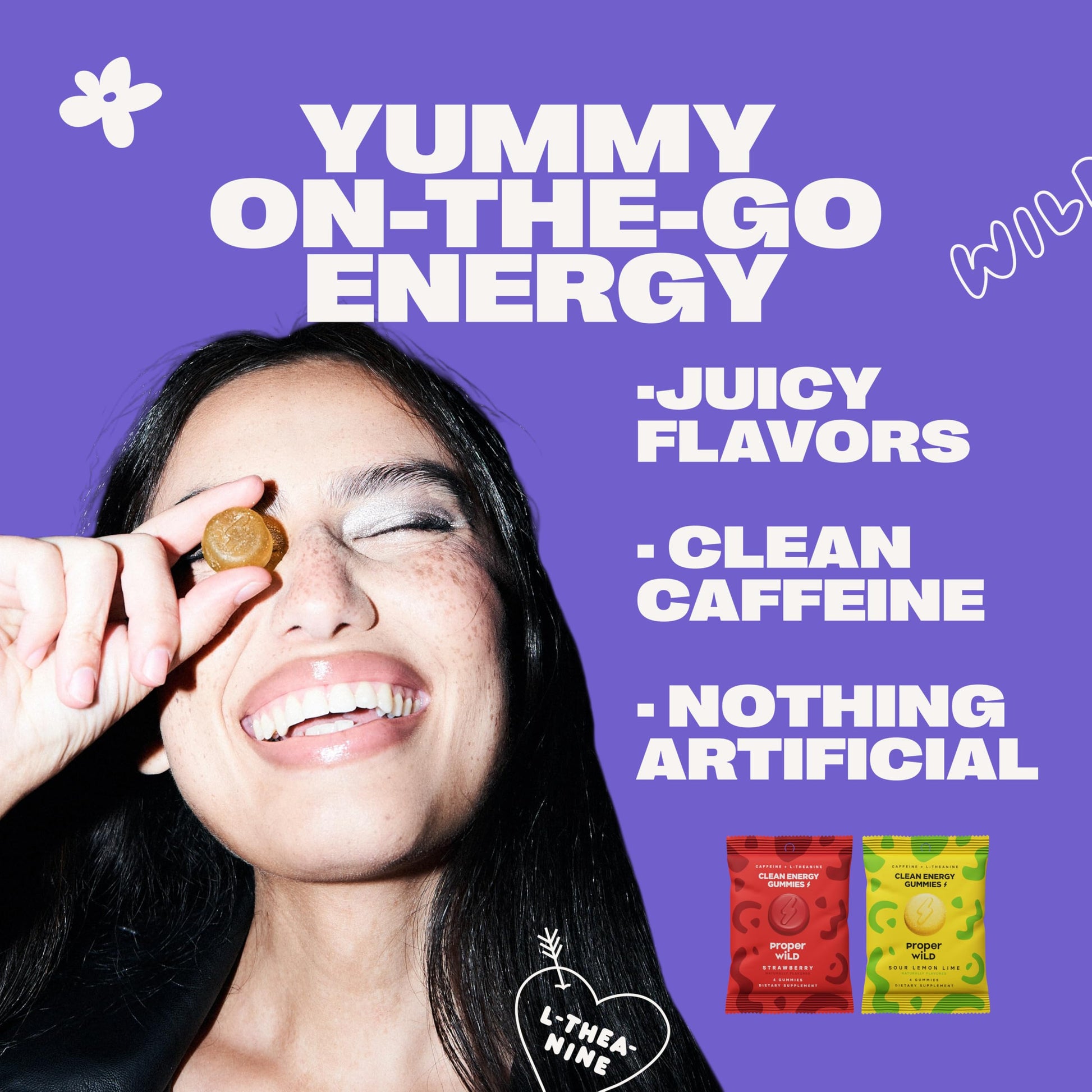Proper Wild Energy Chews & Gummies for Focus & Clean Energy, Vegan with L-Theanine & Organic Caffeine, Plant-Based, Gluten-Free, Non-GMO, Strawberry (10-Pack) Proper WildAu supplements