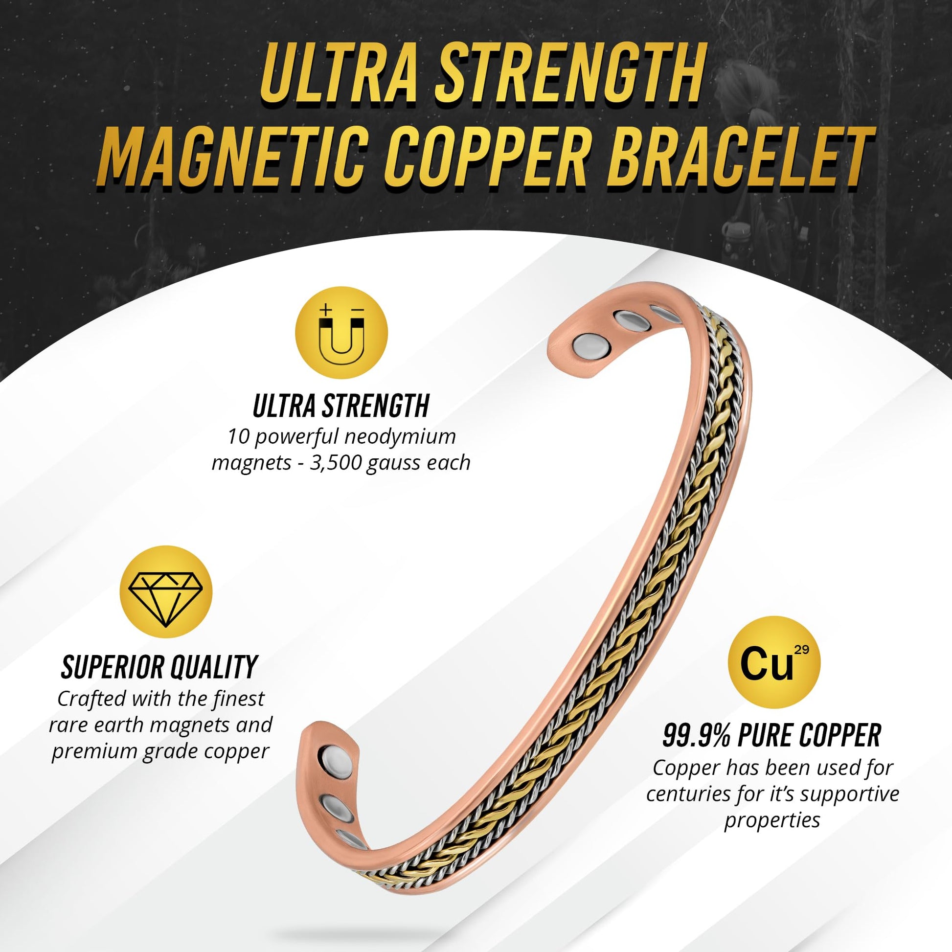 MagnetRX® Women's Copper Bracelet – Effective 99.9% Pure Copper Magnetic Therapy Bracelets MagnetRXAu supplements