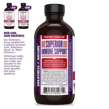 Zhou Nutrition Elderberry Syrup, Immune System Booster with Organic Elderberry Syrup Zhou NutritionUS supplements