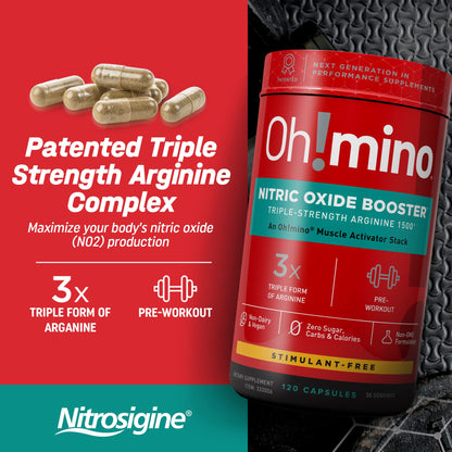 Oh!mino Nitric Oxide Supplement Activator Booster, Triple Strength L-Arginine for Energy Oh!minoUS supplements