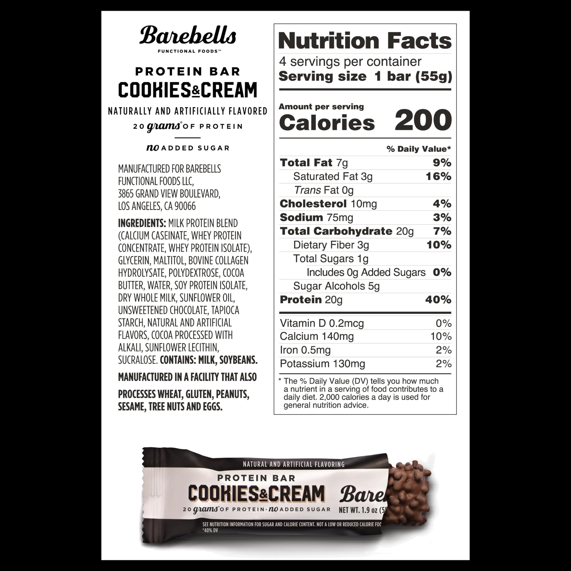 BAREBELLS Protein Bars Variety Value Pack - 16 Count, 1.9oz Bars - Protein Snacks BAREBELLSUS supplements