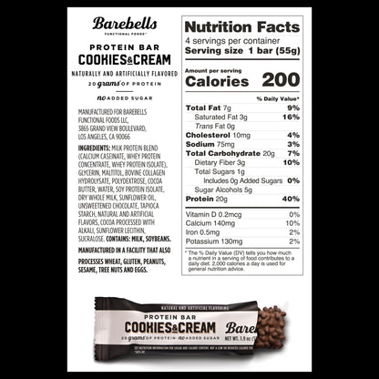 BAREBELLS Protein Bars Variety Value Pack - 16 Count, 1.9oz Bars - Protein Snacks BAREBELLSUS supplements