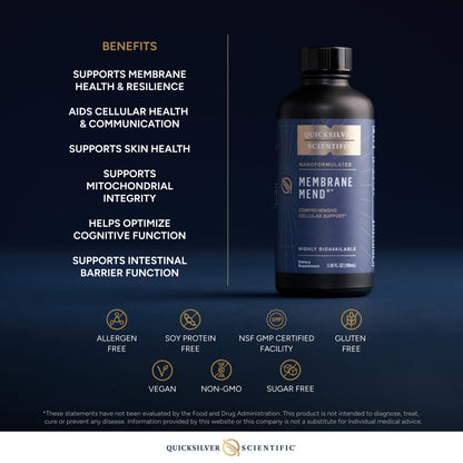 Quicksilver Scientific Membrane Mend - Brain, Cellular & Healthy Aging Support with Phosphatidyl Choline (PC), Vitamin E Tocotrienols, Ahiflower Oil & Astaxanthin Supplements (3.38oz / 100ml) Quicksilver ScientificUS supplements