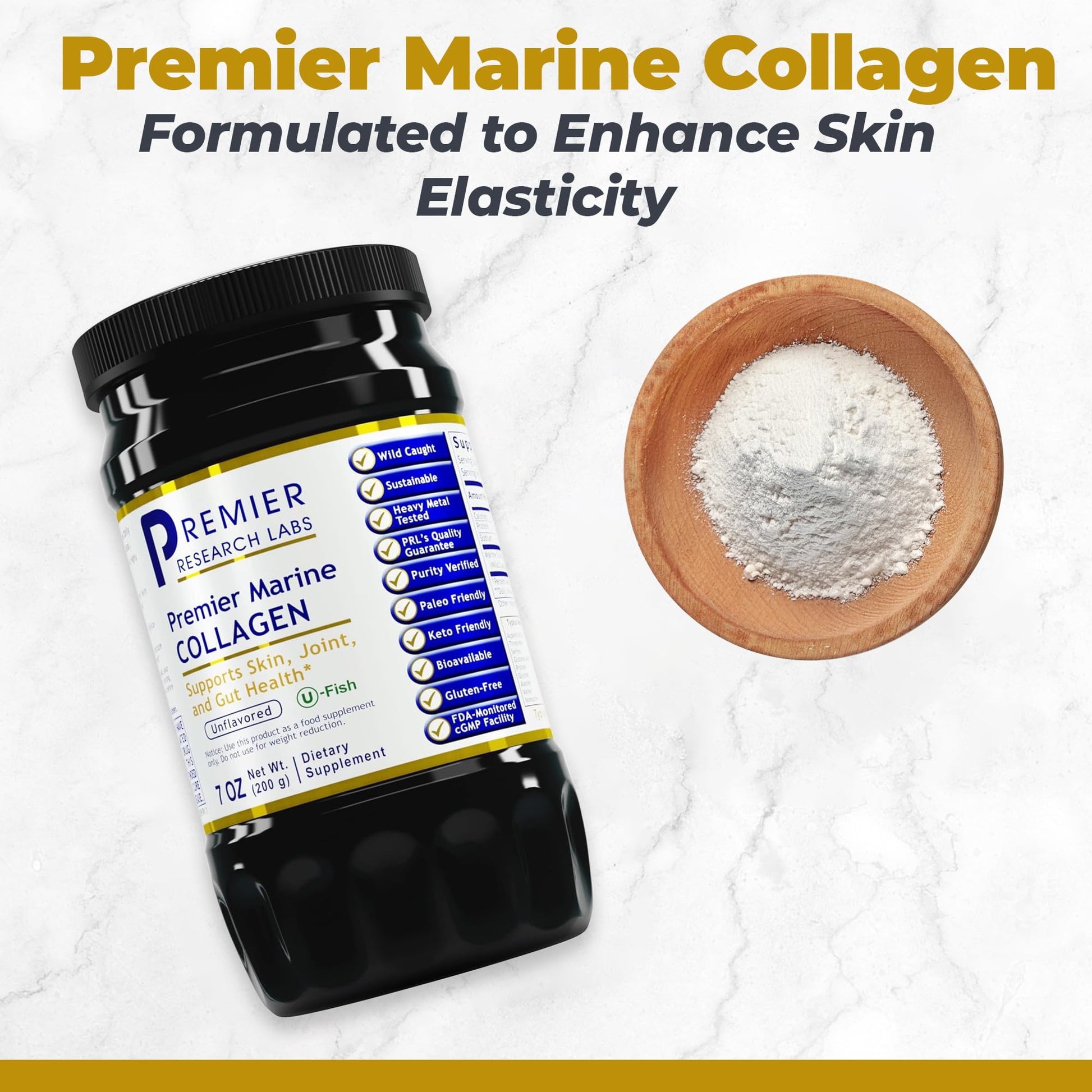 Premier Research Labs Marine Collagen - Marine Collagen Peptides, Hydrolyzed Marine Collagen Powder, Fish Collagen for Women and Men, 5g Collagen Per Serving for Skin, Joint, and Gut Health - 7 Oz Premier Research LabsAu supplements