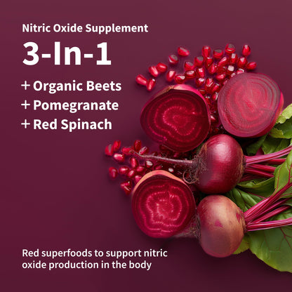 Snap Supplements USDA Organic Beet Root Powder, 3-in-1 Nitric Oxide Supplement Snap SupplementsUS supplements