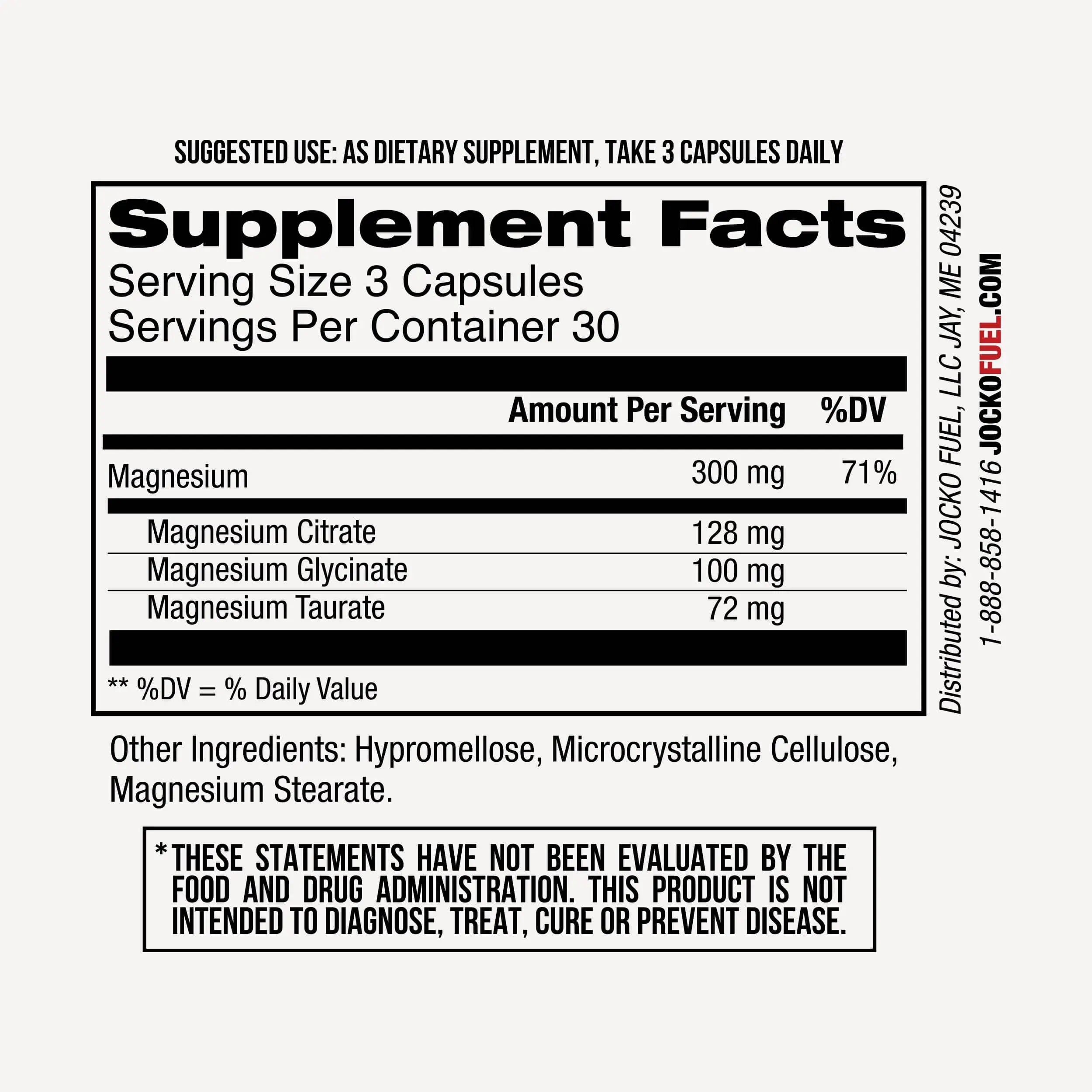 Jocko Fuel Magnesium Complex Supplement - Magnesium Glycinate, Citrate, & Taurate Capsules Dietary Supplement for Muscle Recovery & Relaxation, Heart, Nerve, Bone Support, & Sleep 30-Day Supply Jocko Fuelnz supplements