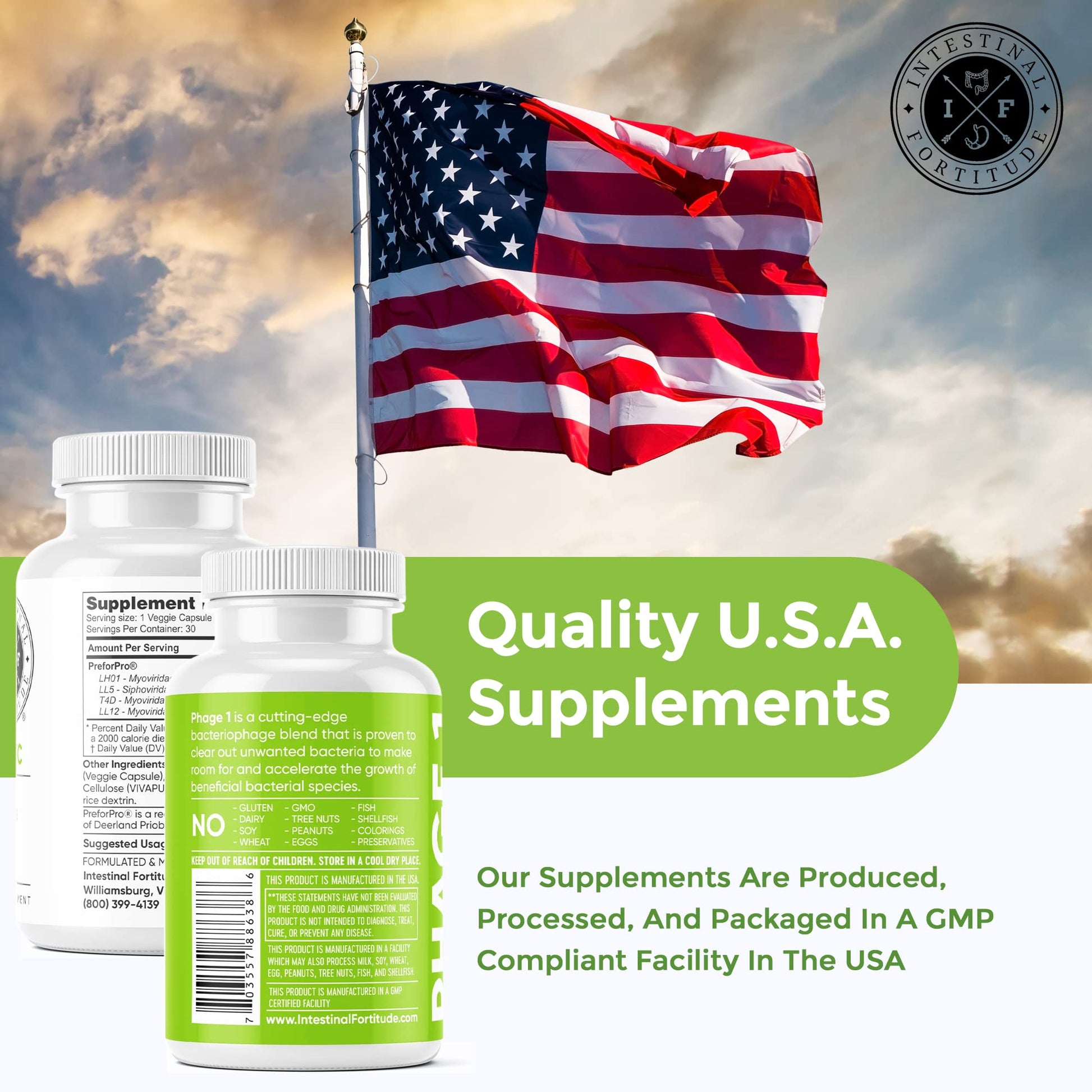 Intestinal Fortitude Phage 1 - Ultimate Gut Health Supplement, Total Restore Intestinal Defense, Patented Bacteriophage Blend for Gut Support, Digestive & Immune System Health, Destroy Bad Bacteria Intestinal FortitudeAu supplements