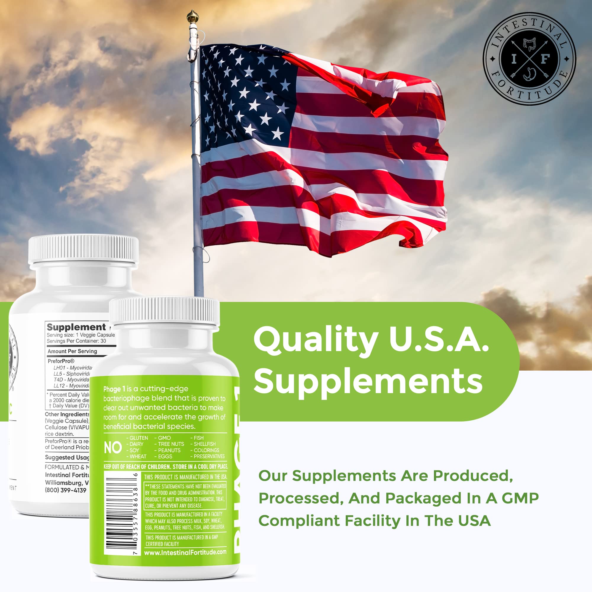 Intestinal Fortitude Phage 1 - Ultimate Gut Health Supplement, Total Restore Intestinal Defense, Patented Bacteriophage Blend for Gut Support, Digestive & Immune System Health, Destroy Bad Bacteria Intestinal FortitudeAu supplements